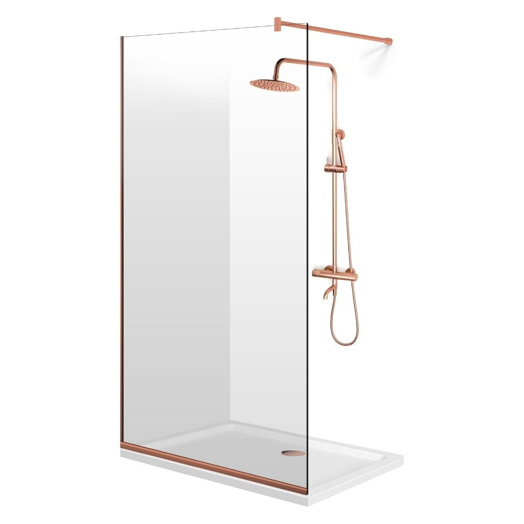 Paravan dus Walk-in, Perete dus Copper, #Clara #Víztiszta