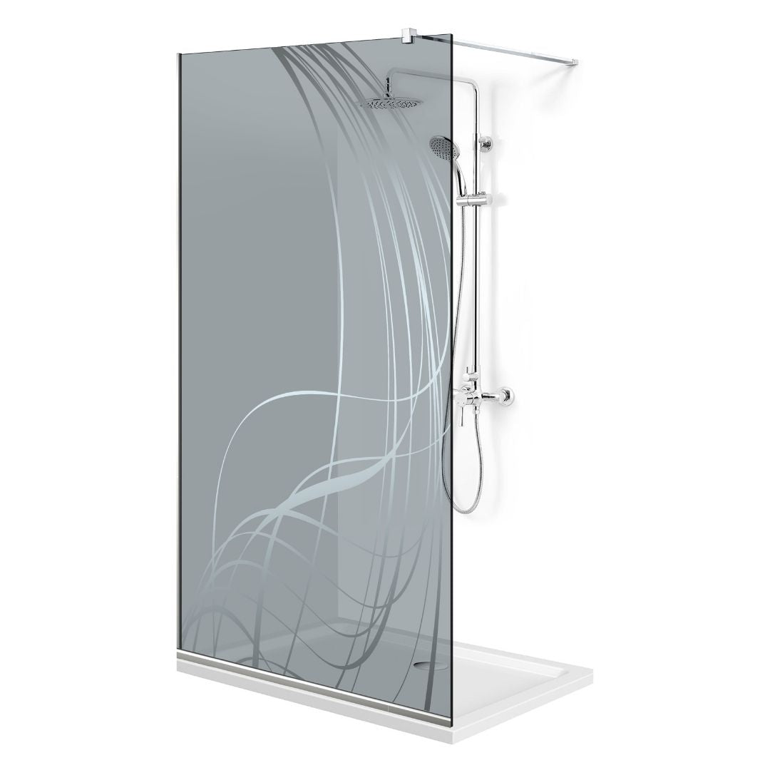 Paravan dus Walk-in, Perete dus Inox, #Gri #Szürke