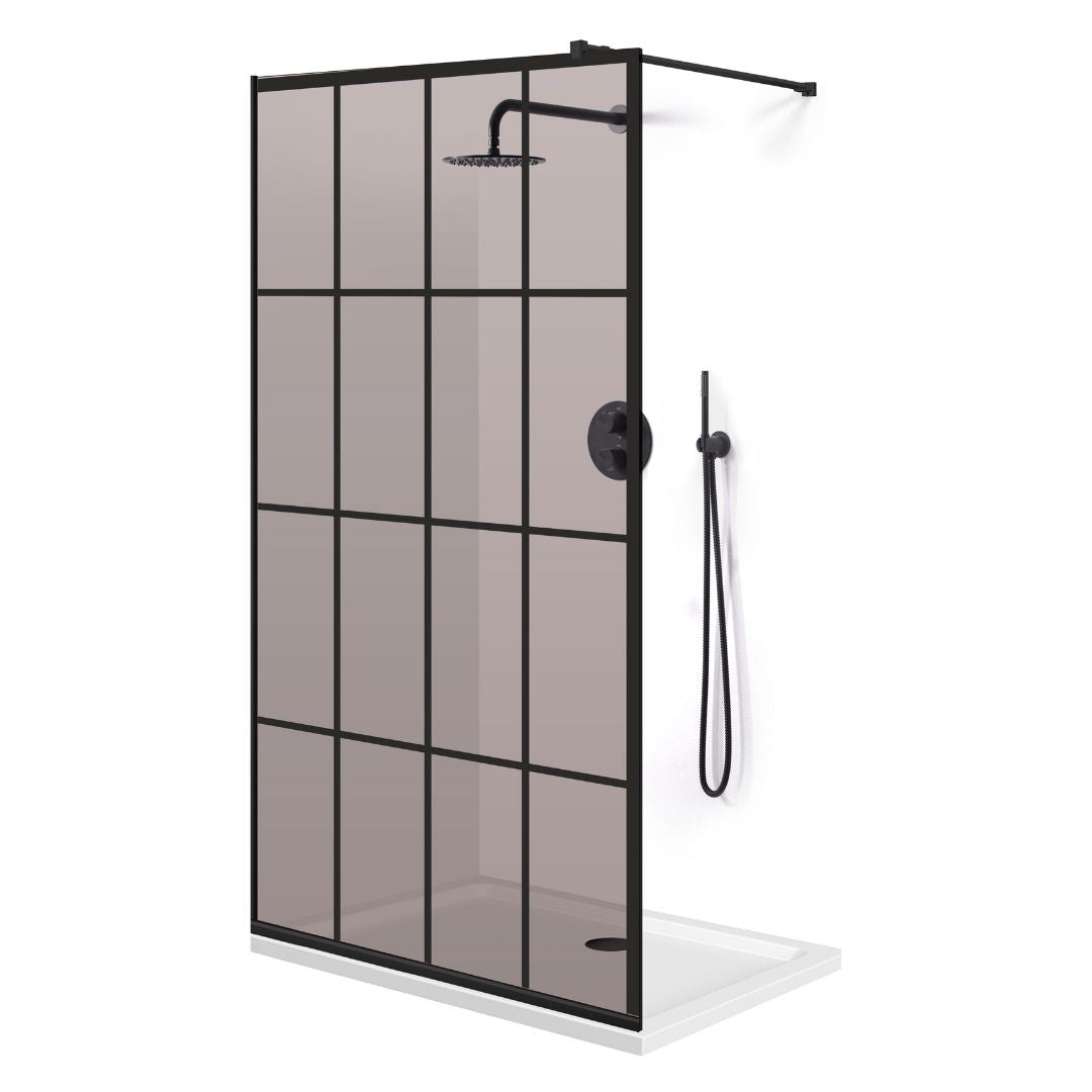 Paravan dus Walk-in, Perete dus Negru, #Bronz #Bronz