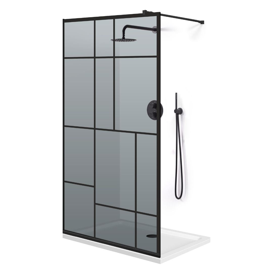 Paravan dus Walk-in, Perete dus Negru, #Gri #Szürke