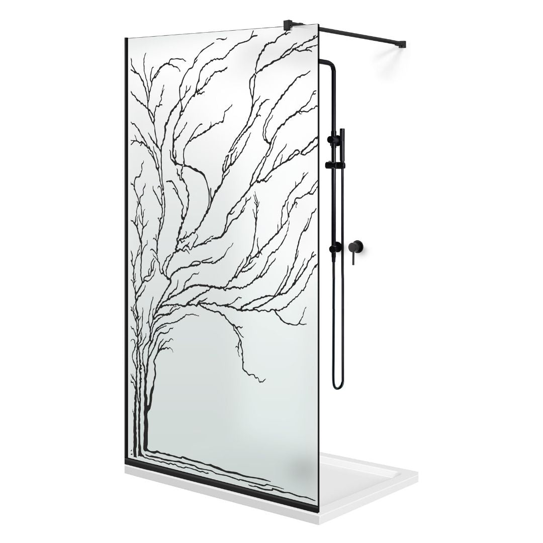 Paravan dus Walk-in, Perete dus Negru, #Mat #Matt