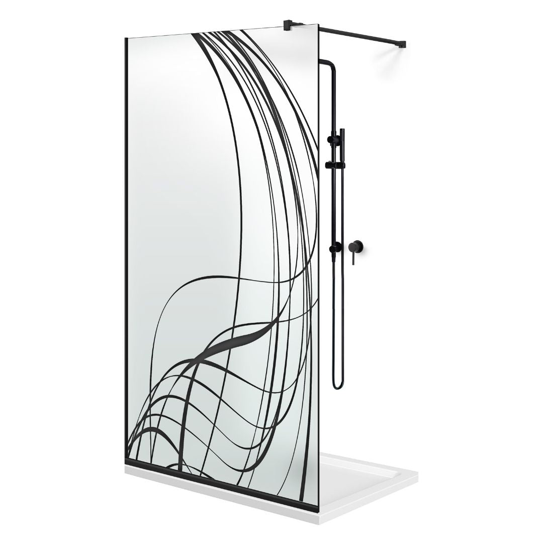 Paravan dus Walk-in, Perete dus Negru, #Mat #Matt
