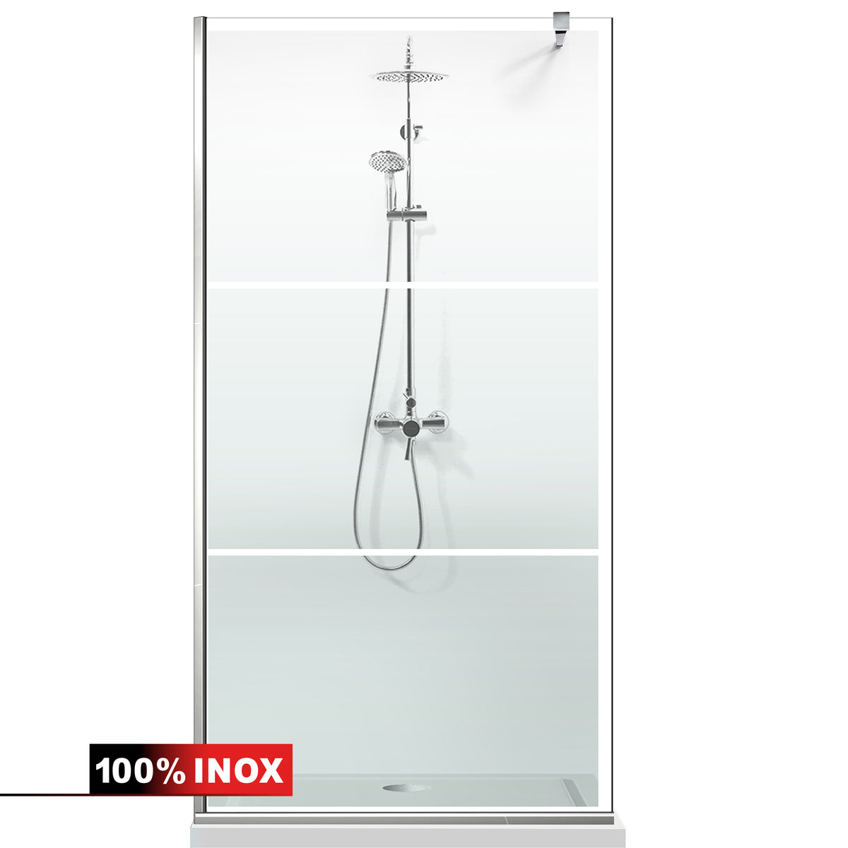 Shower Screens Walk-in, Shower wall Stainless steel, #Clear