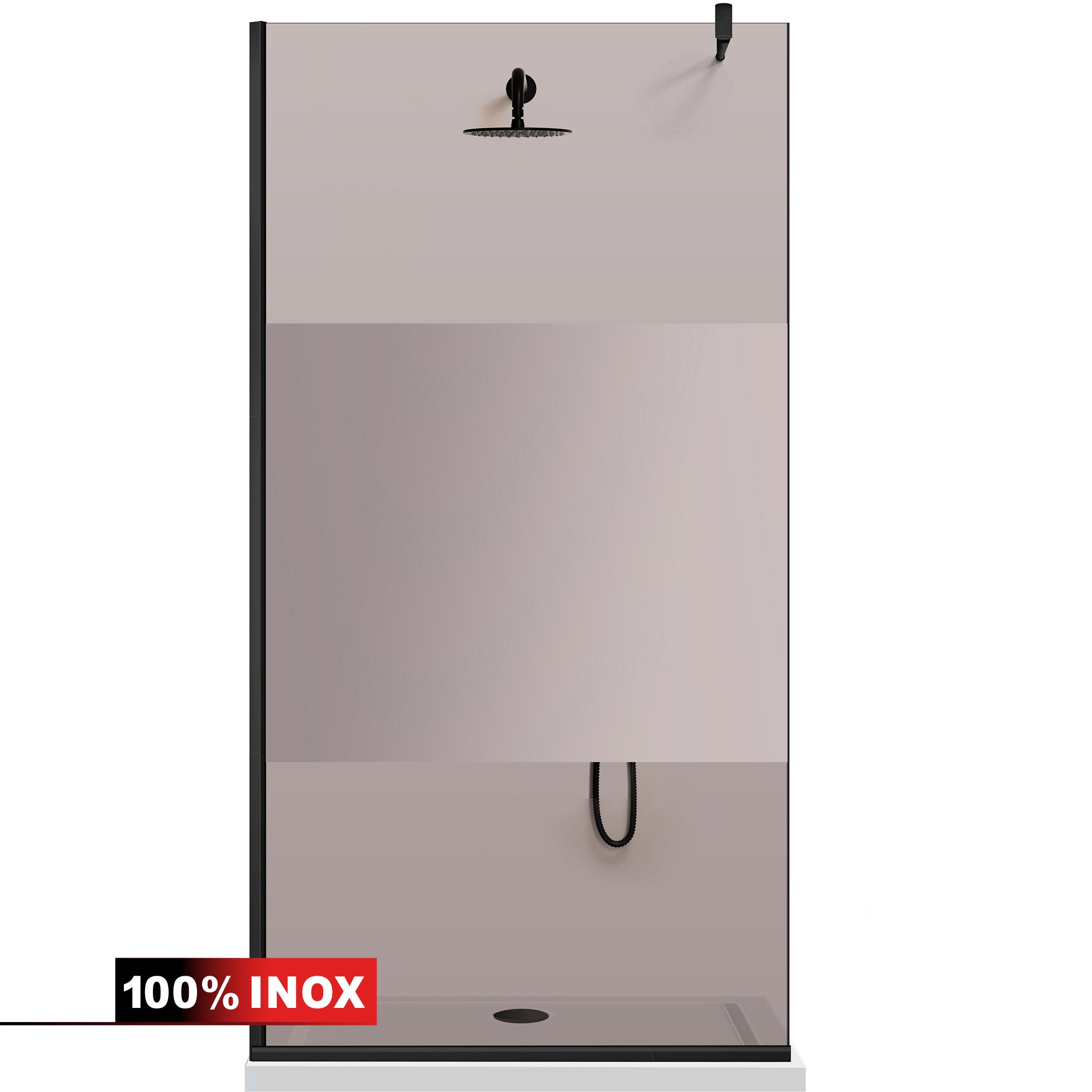 Paravan dus Walk-in, Perete dus Negru, #Bronz #Bronz