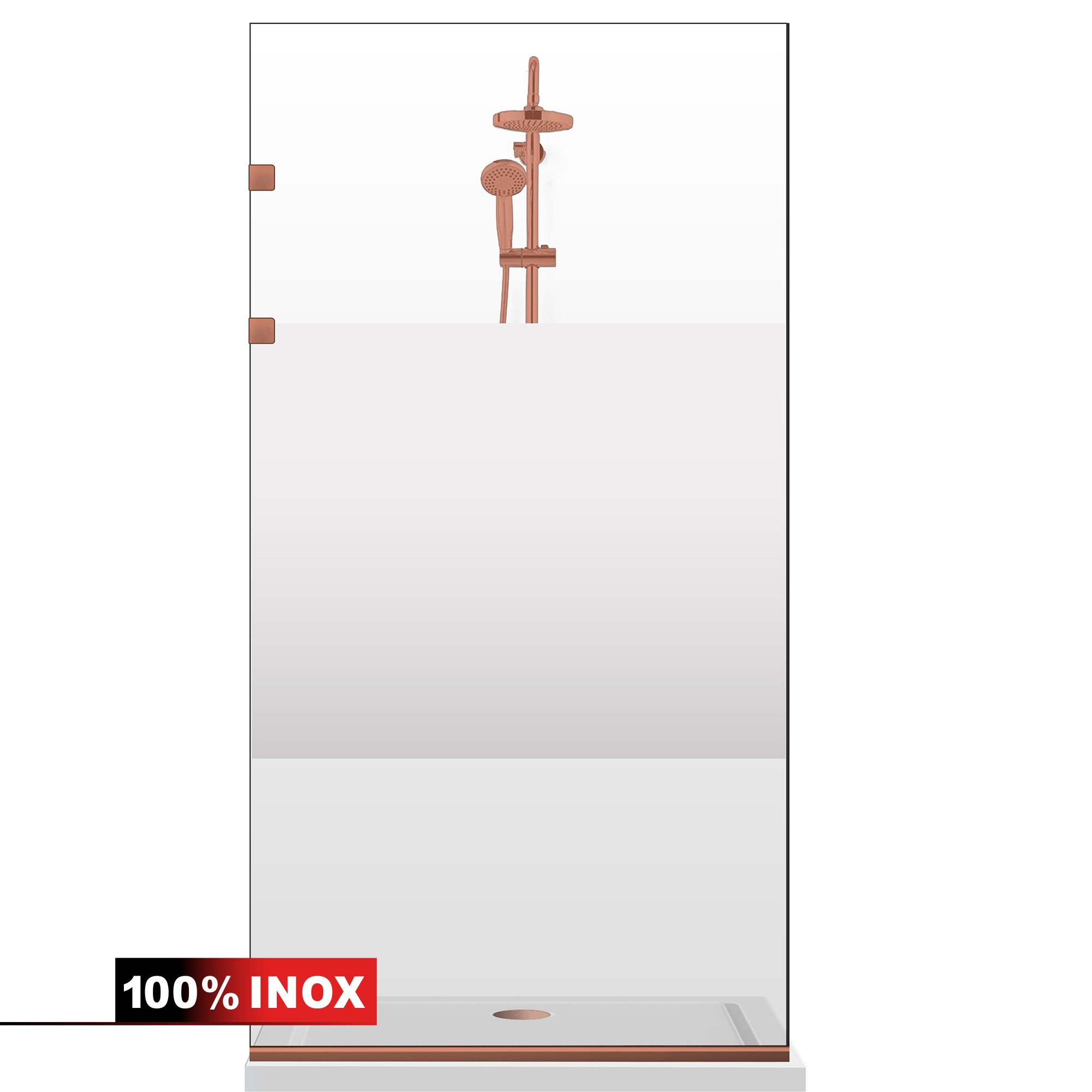 Paravan dus Walk-in, Perete dus Inox, negru mat, #Clara #Víztiszta