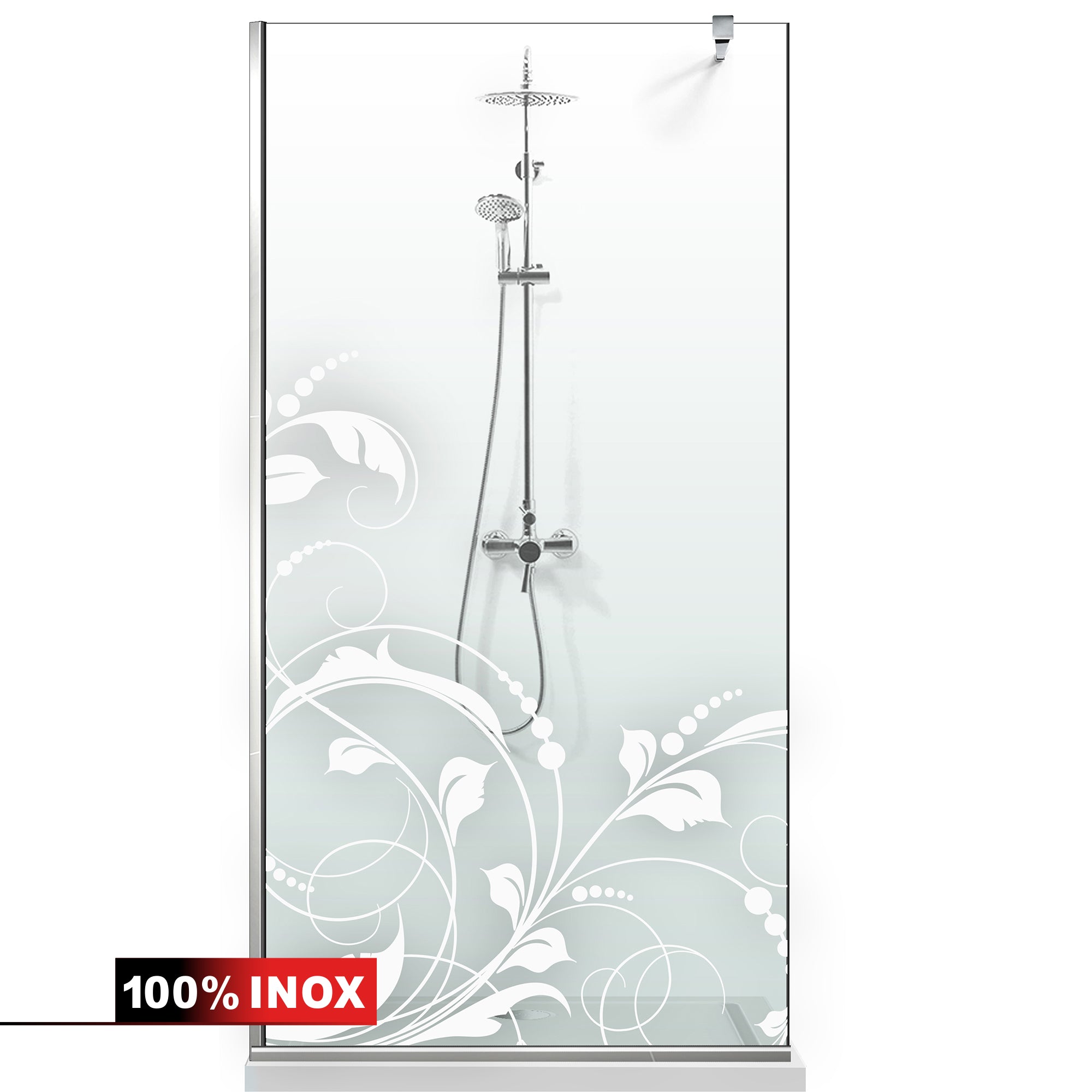 Paravan dus Walk-in, Perete dus Inox, #Clara #Víztiszta