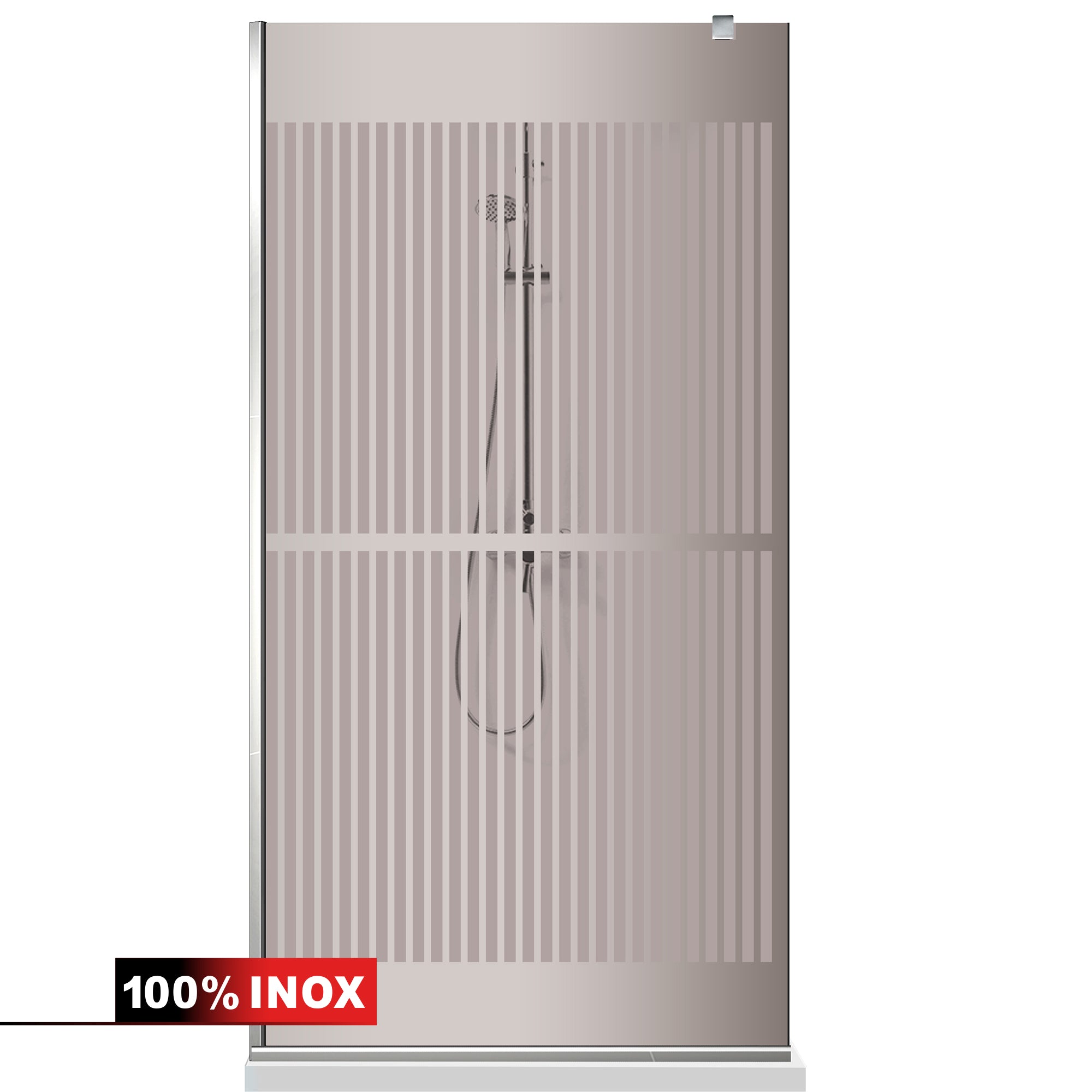 Paravan dus Walk-in, Perete dus Inox, #Bronz #Bronz