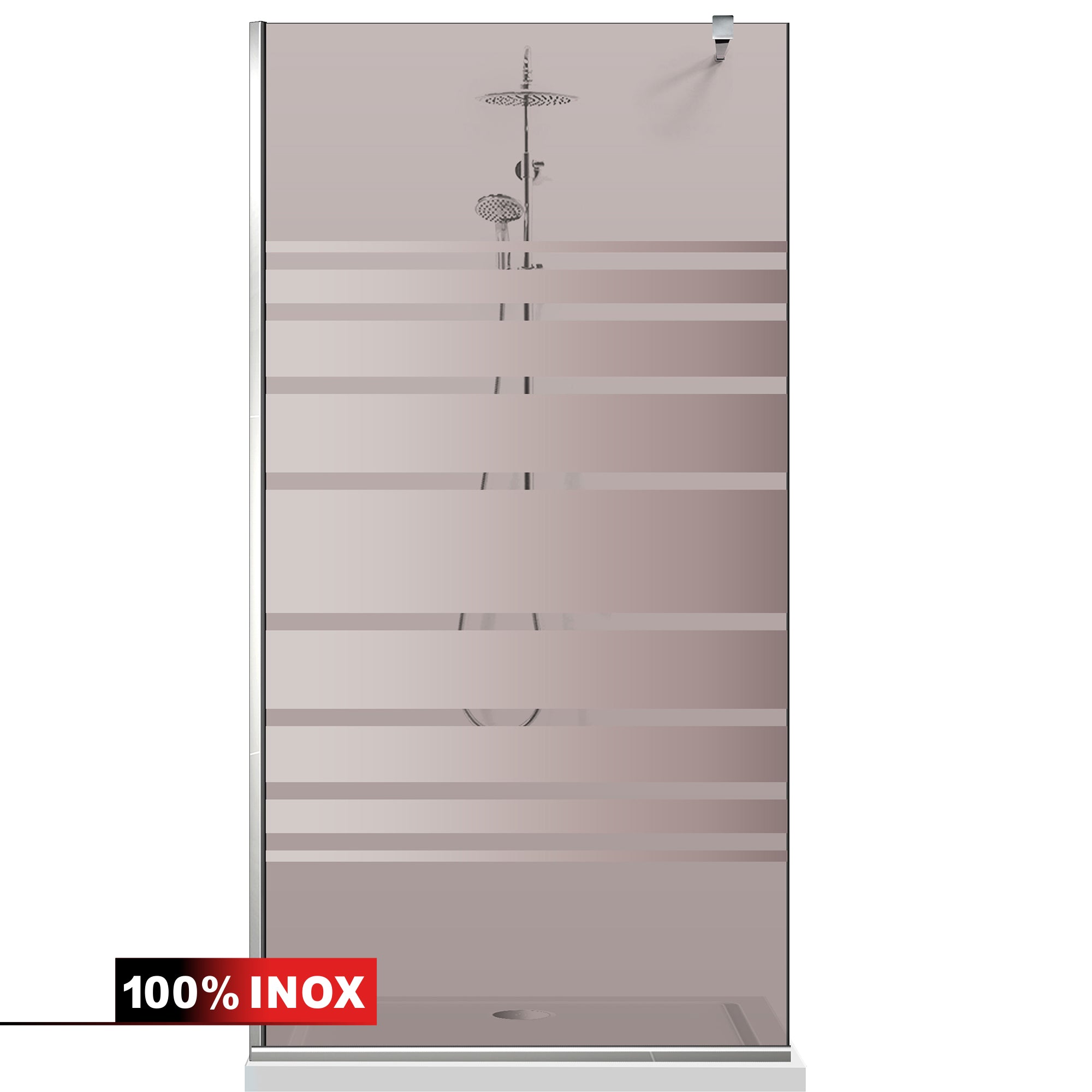 Paravan dus Walk-in, Perete dus Inox, #Bronz #Bronz