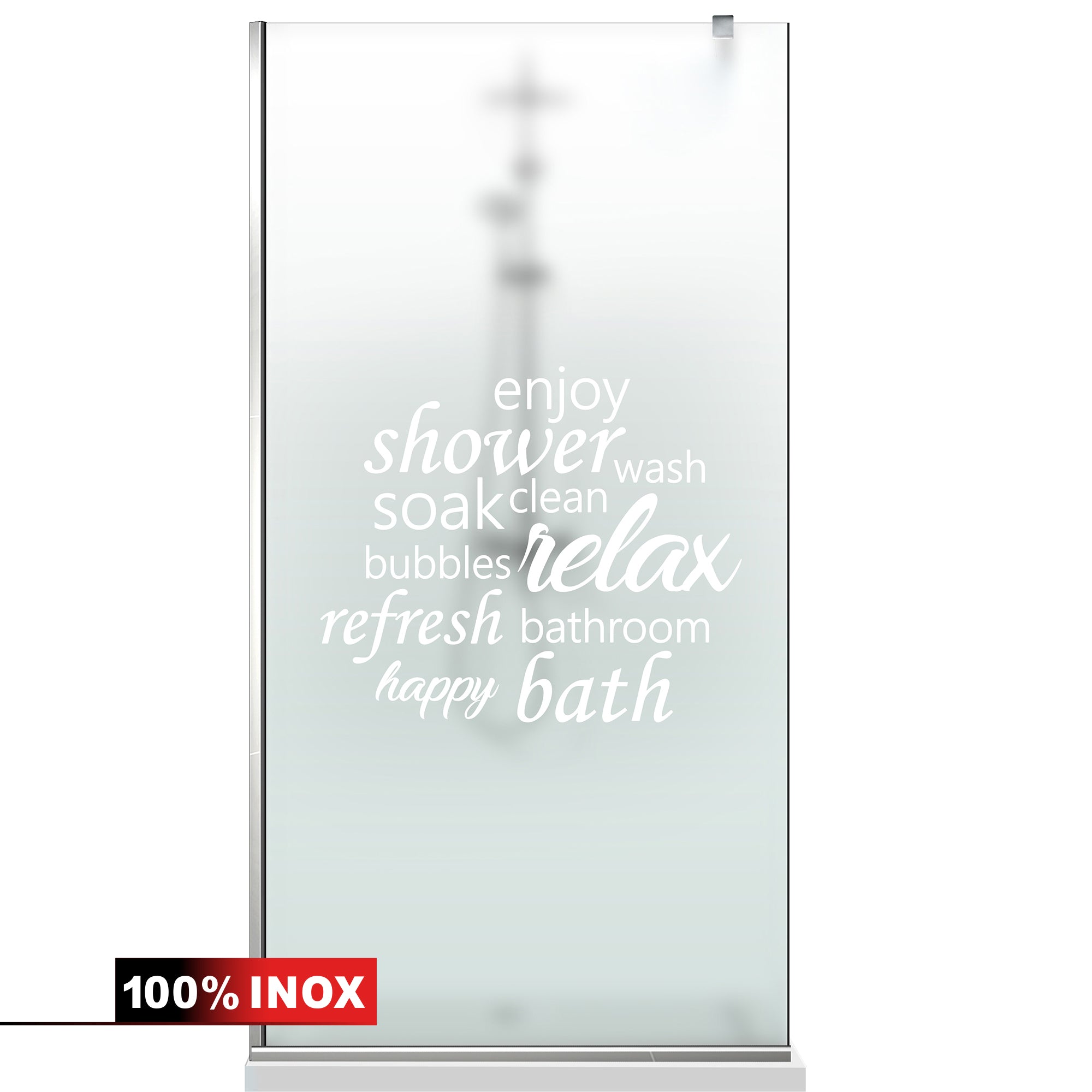 Paravan dus Walk-in, Perete dus Inox, #Mata #Matt