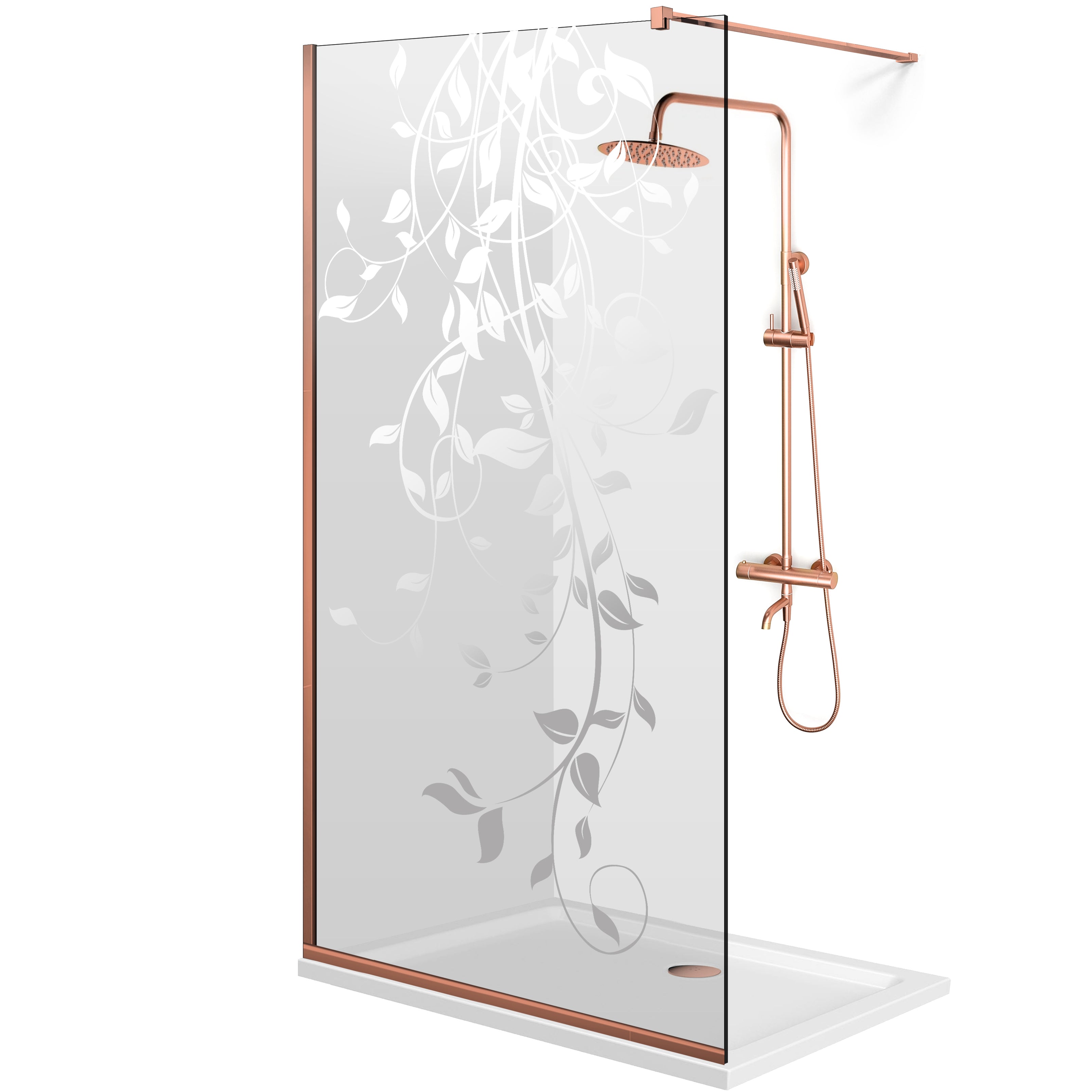 Paravan dus Walk-in, Perete dus Copper, #Clara #Víztiszta