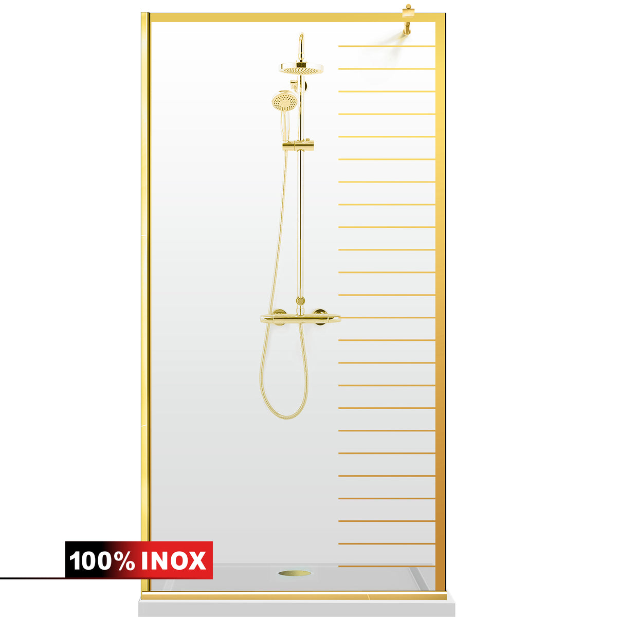 Shower Screens Walk-in, Gold Shower Wall, #Clear