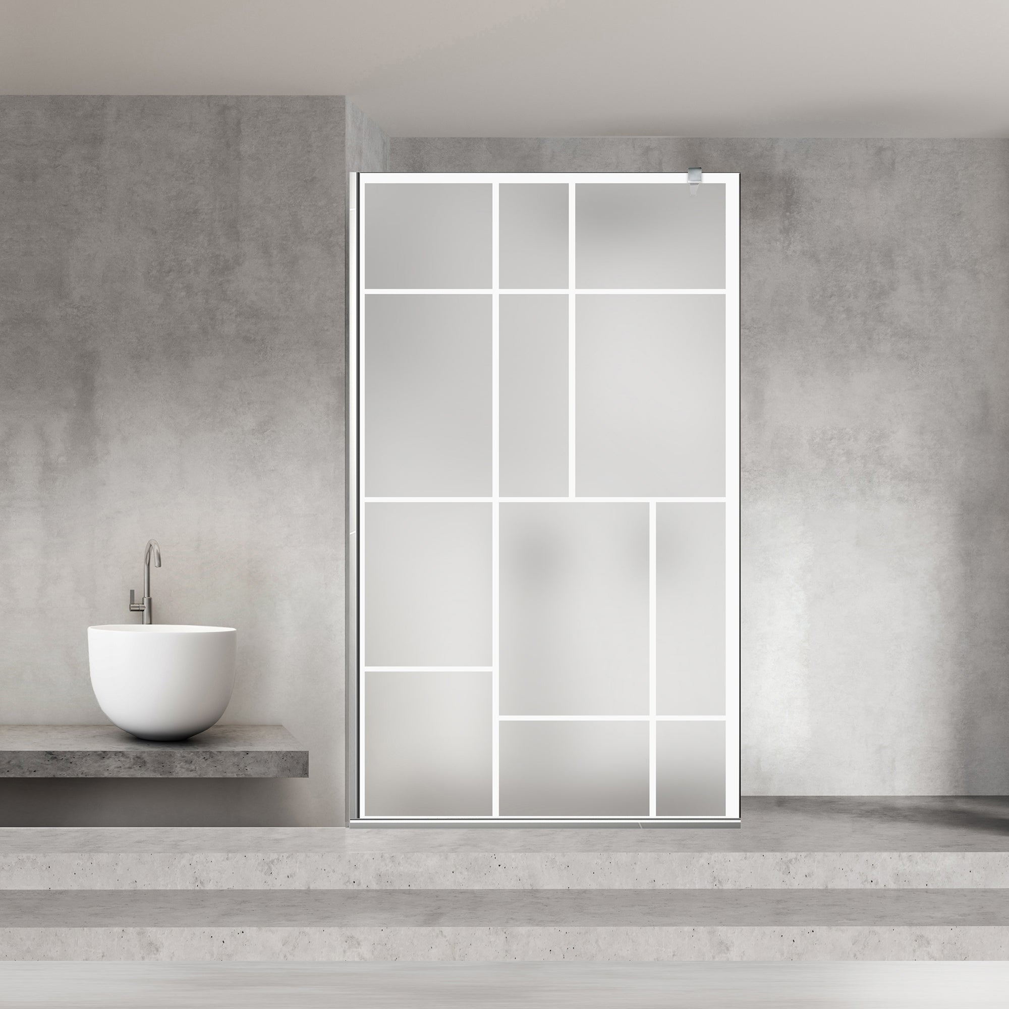 Paravan dus Walk-in, Perete dus Inox, #Mata #Matt