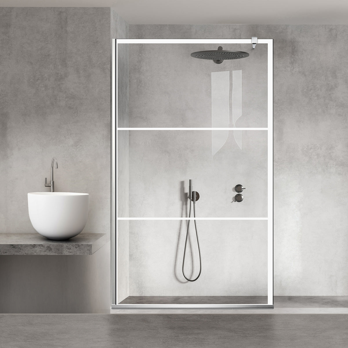 Shower Screens Walk-in, Shower wall Stainless steel, #Clear