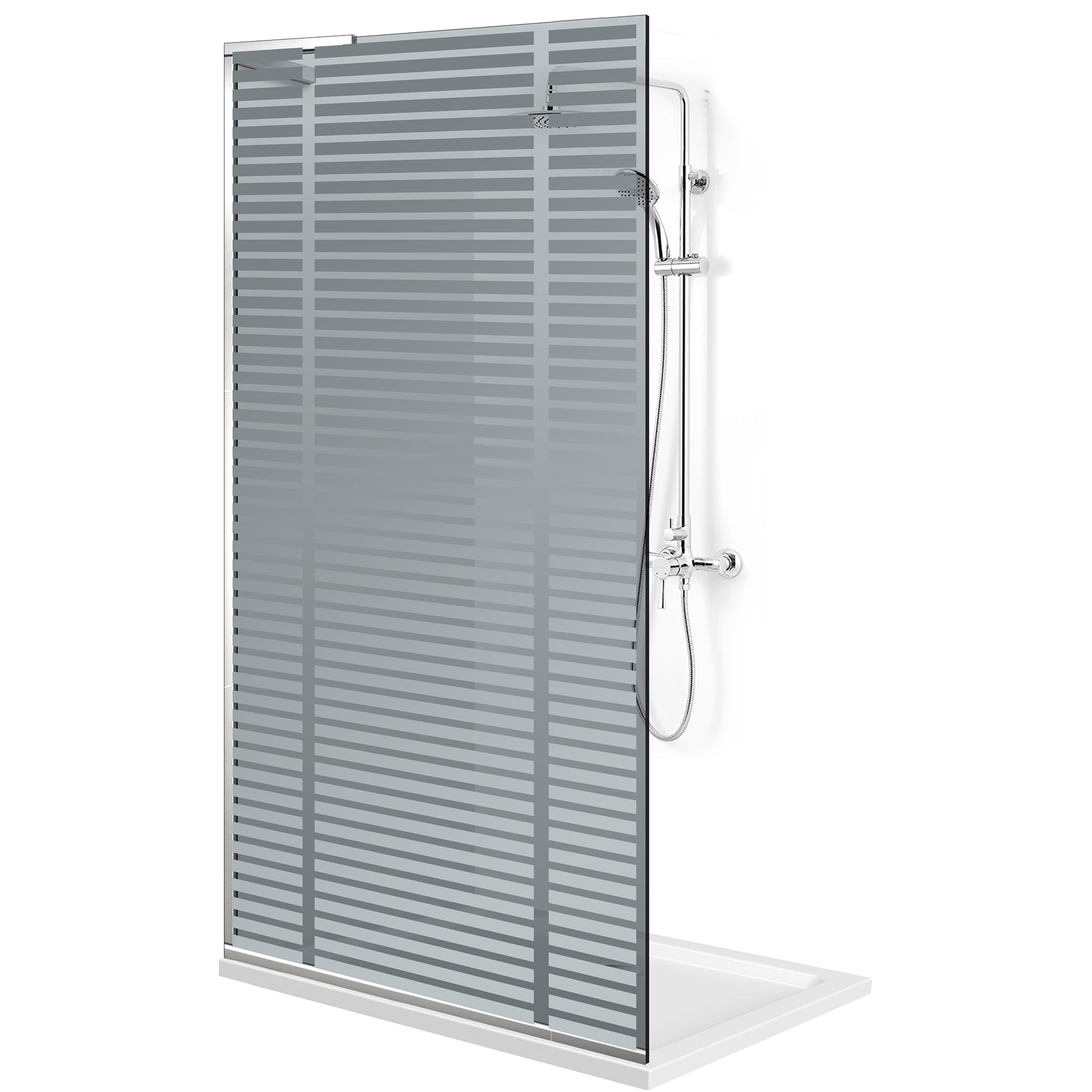 Paravan dus Walk-in, Perete dus Inox, #Gri #Szürke