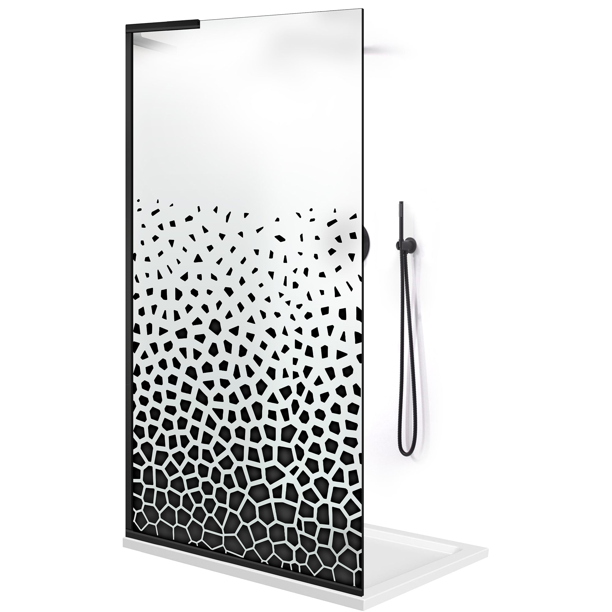 Paravan dus Walk-in, Perete dus Inox, #Mat #Matt