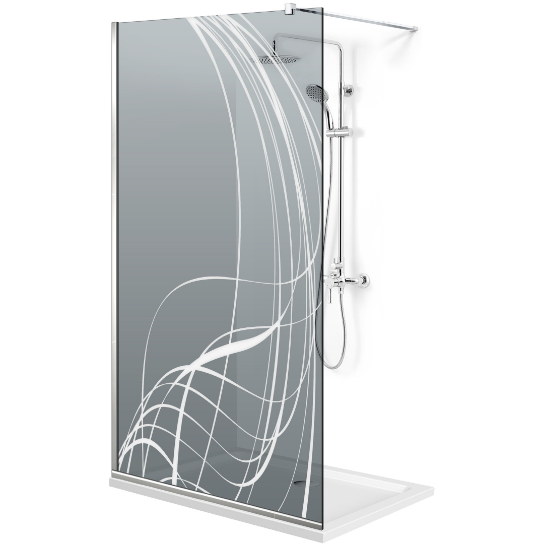 Paravan dus Walk-in, Perete dus Inox, #Gri #Szürke