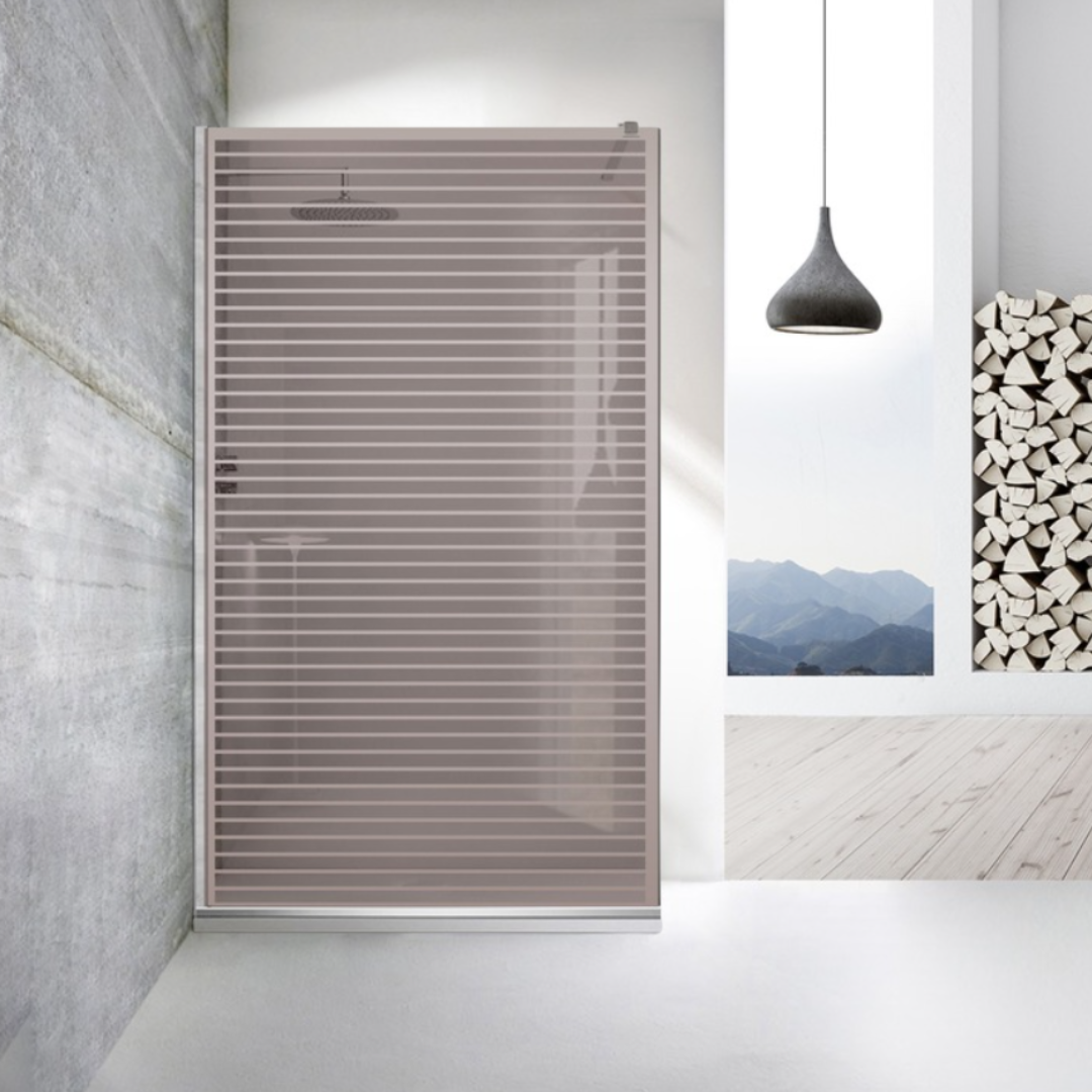 Paravan dus Walk-in, Perete dus Inox, #Bronz #Bronz