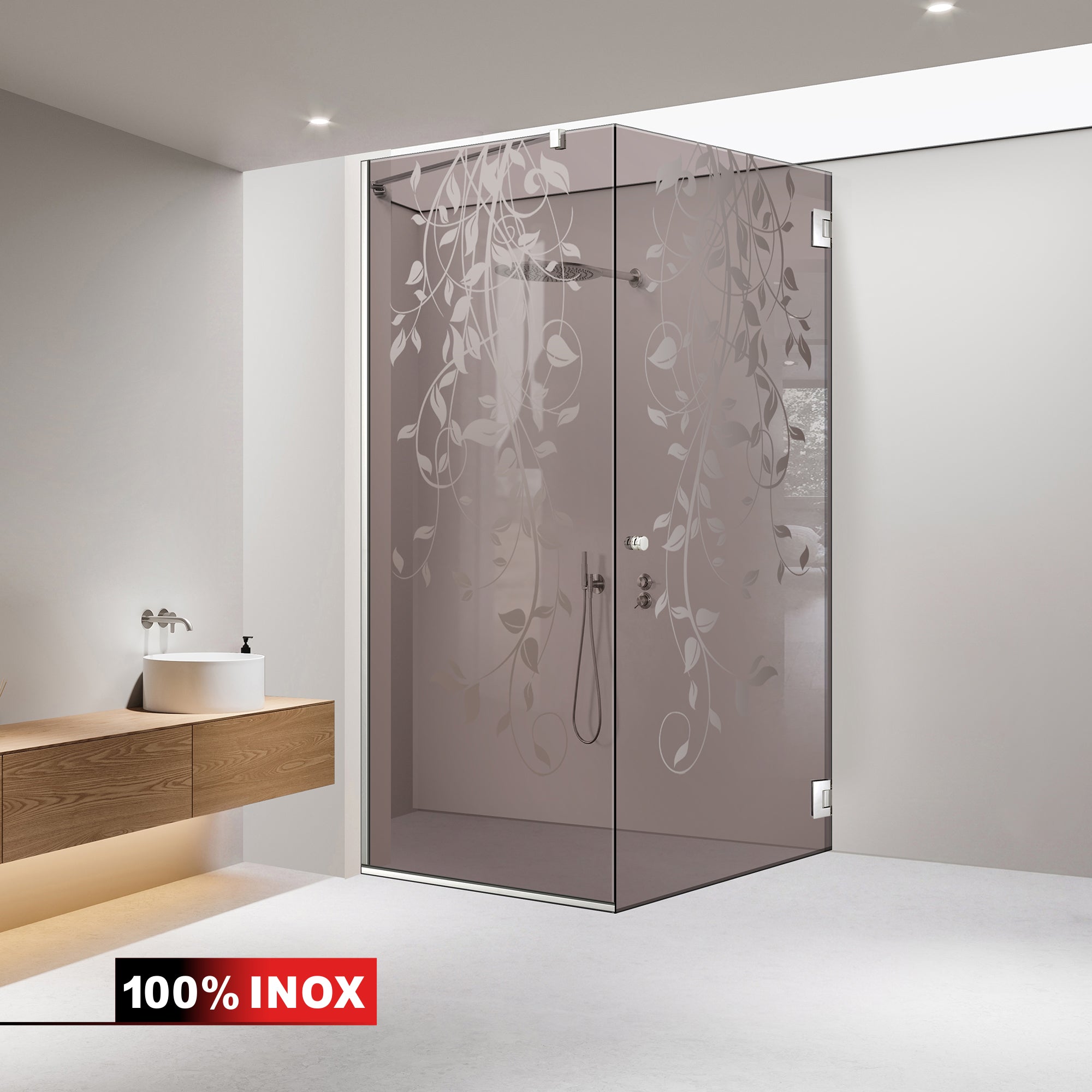 Shower enclosure with swing door #Bronze