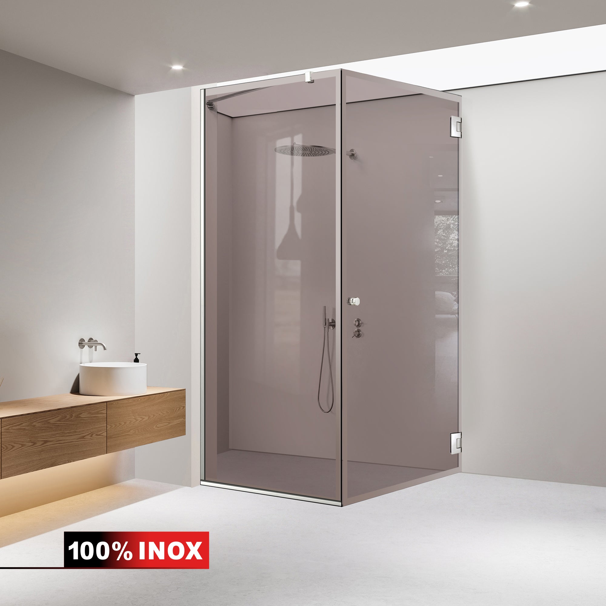 Shower enclosure with swing door #Bronze