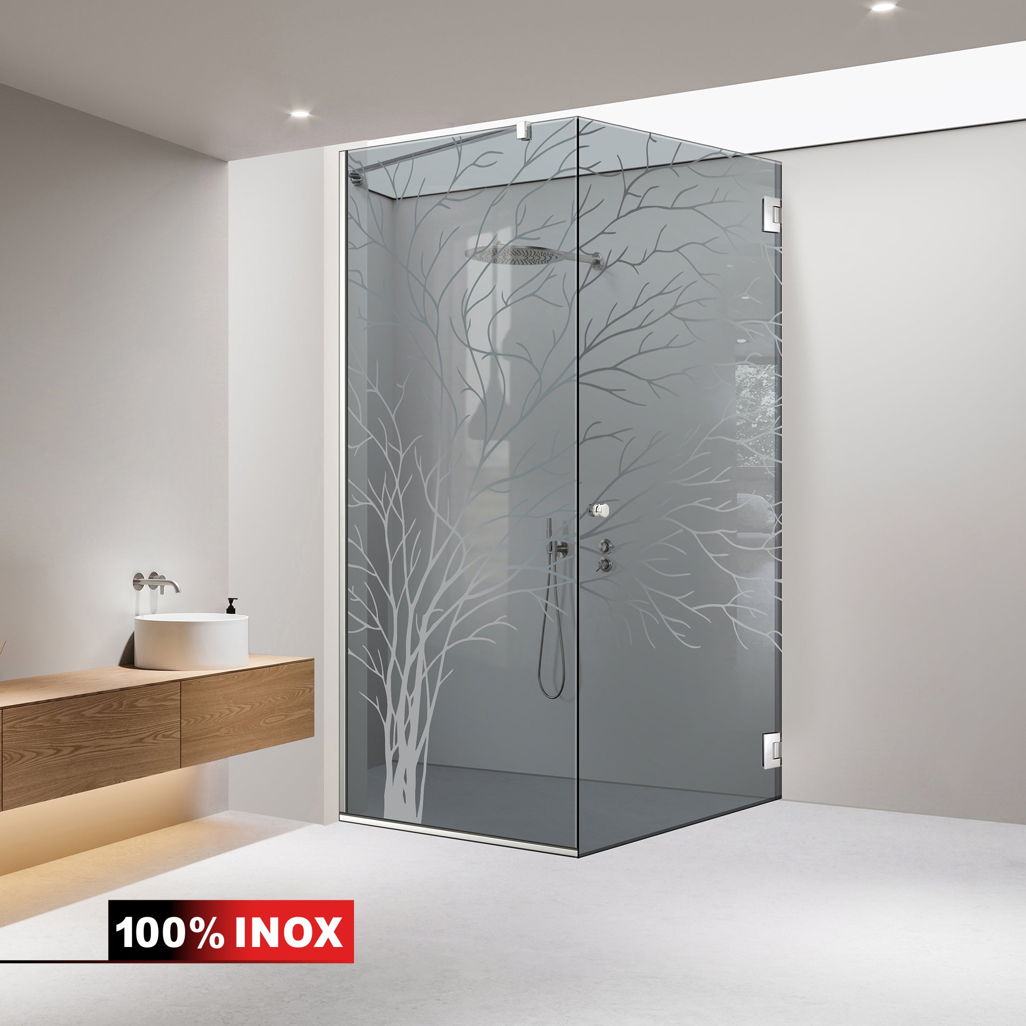 Shower enclosure with swing door #Grey