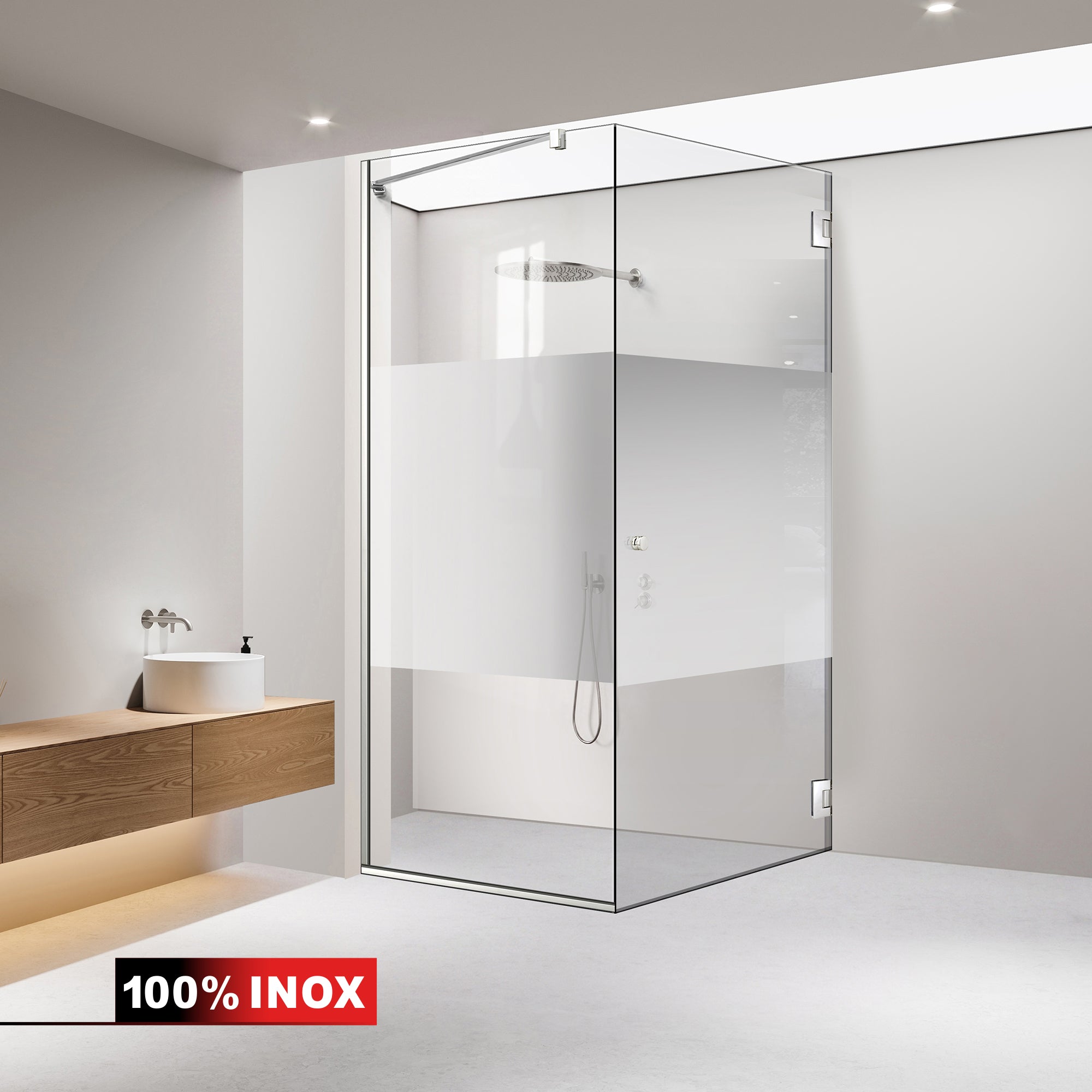 Shower enclosure with swing door #Clear