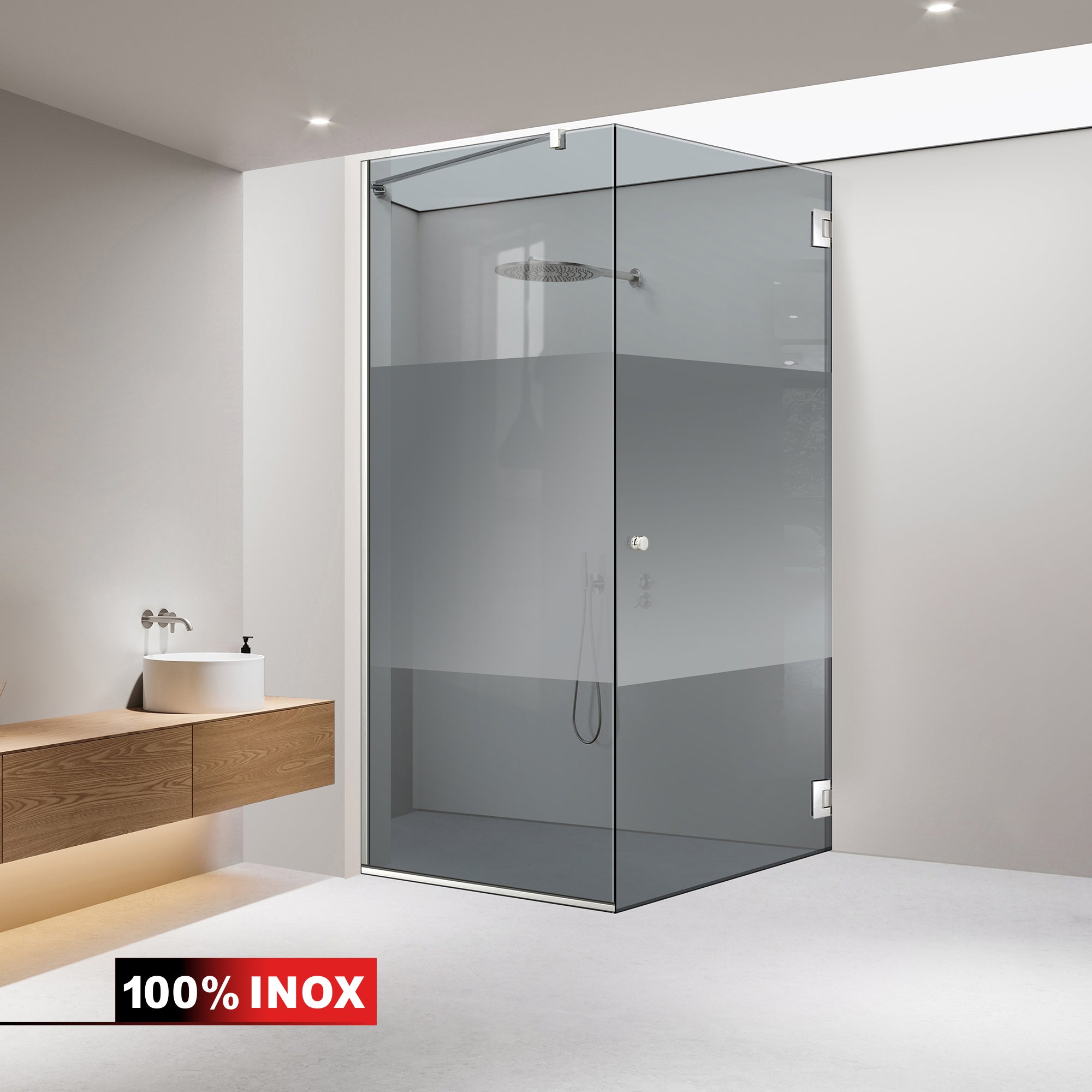 Shower enclosure with swing door #Grey