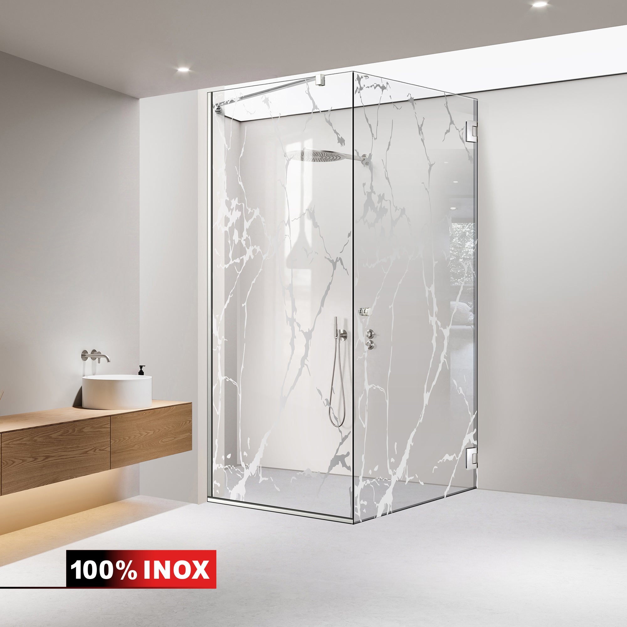 Shower enclosure with swing door #Clear