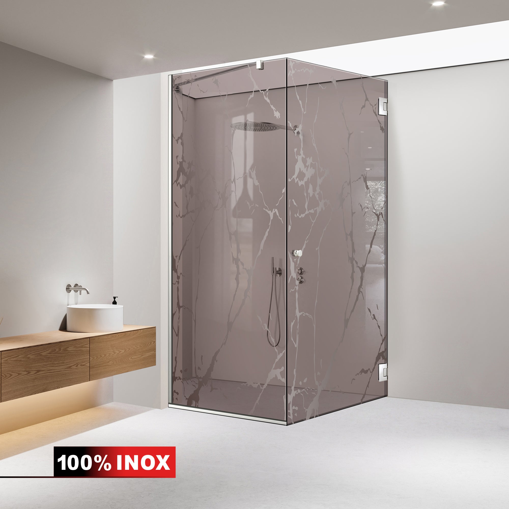 Shower enclosure with swing door #Bronze