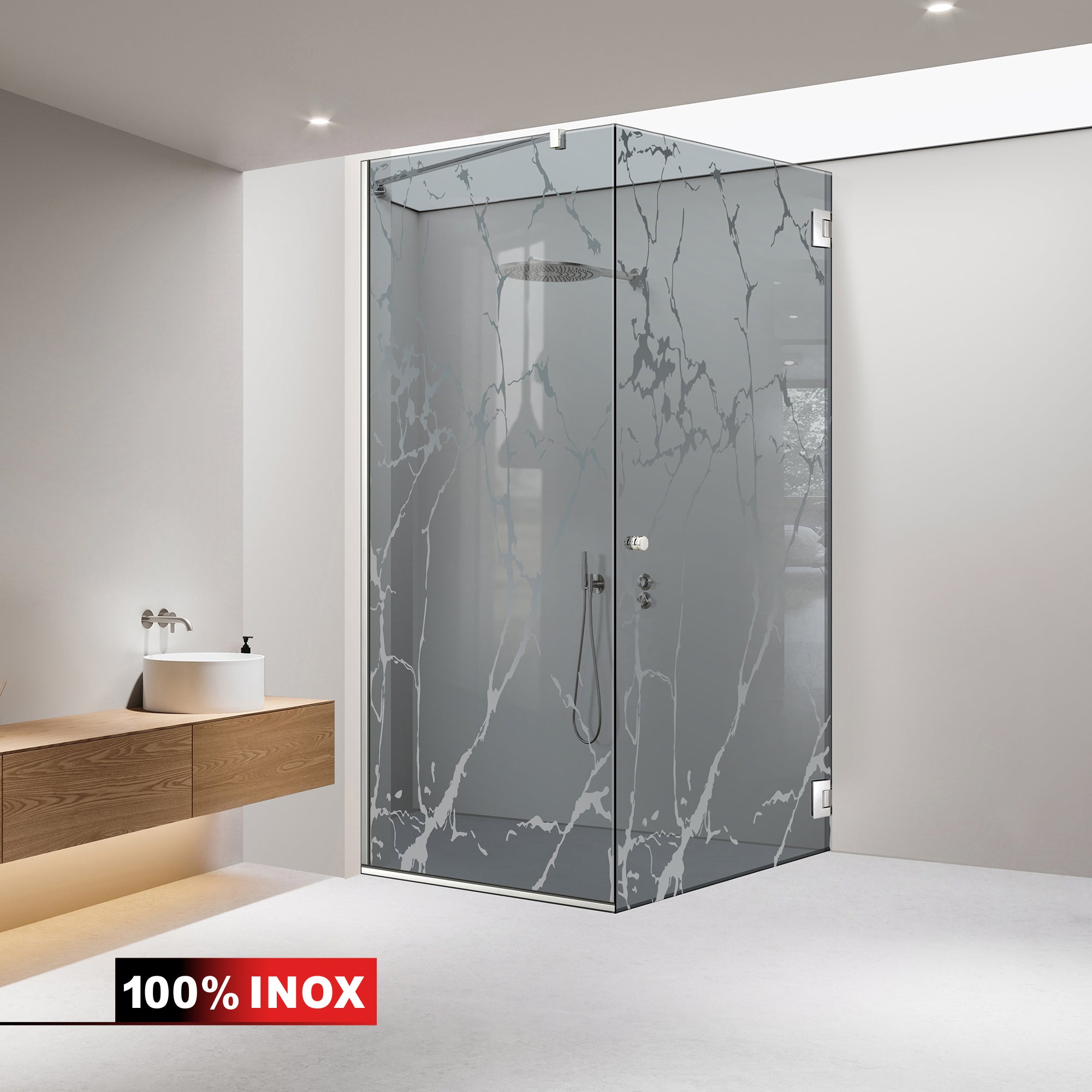 Shower enclosure with swing door #Grey