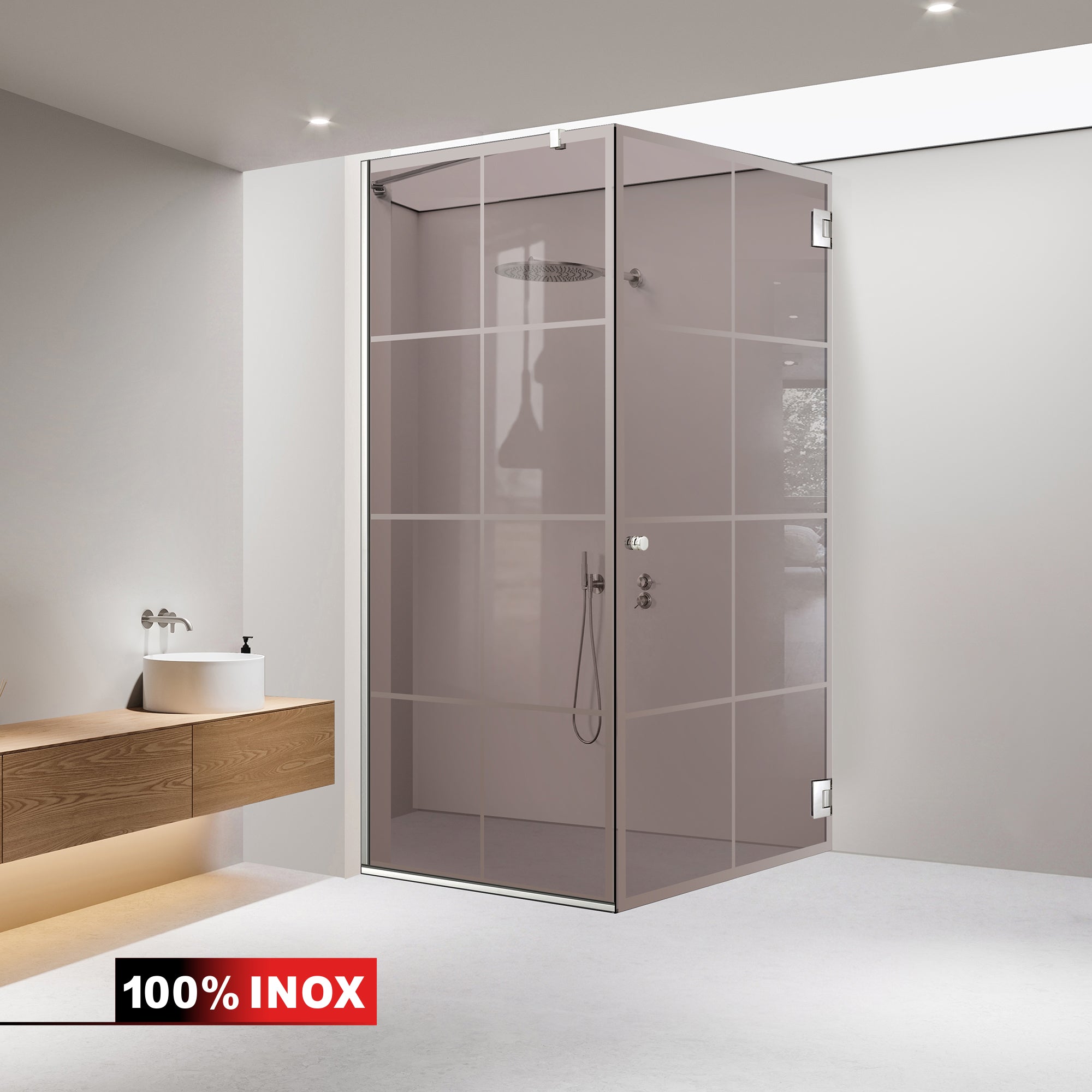 Shower enclosure with swing door #Bronze