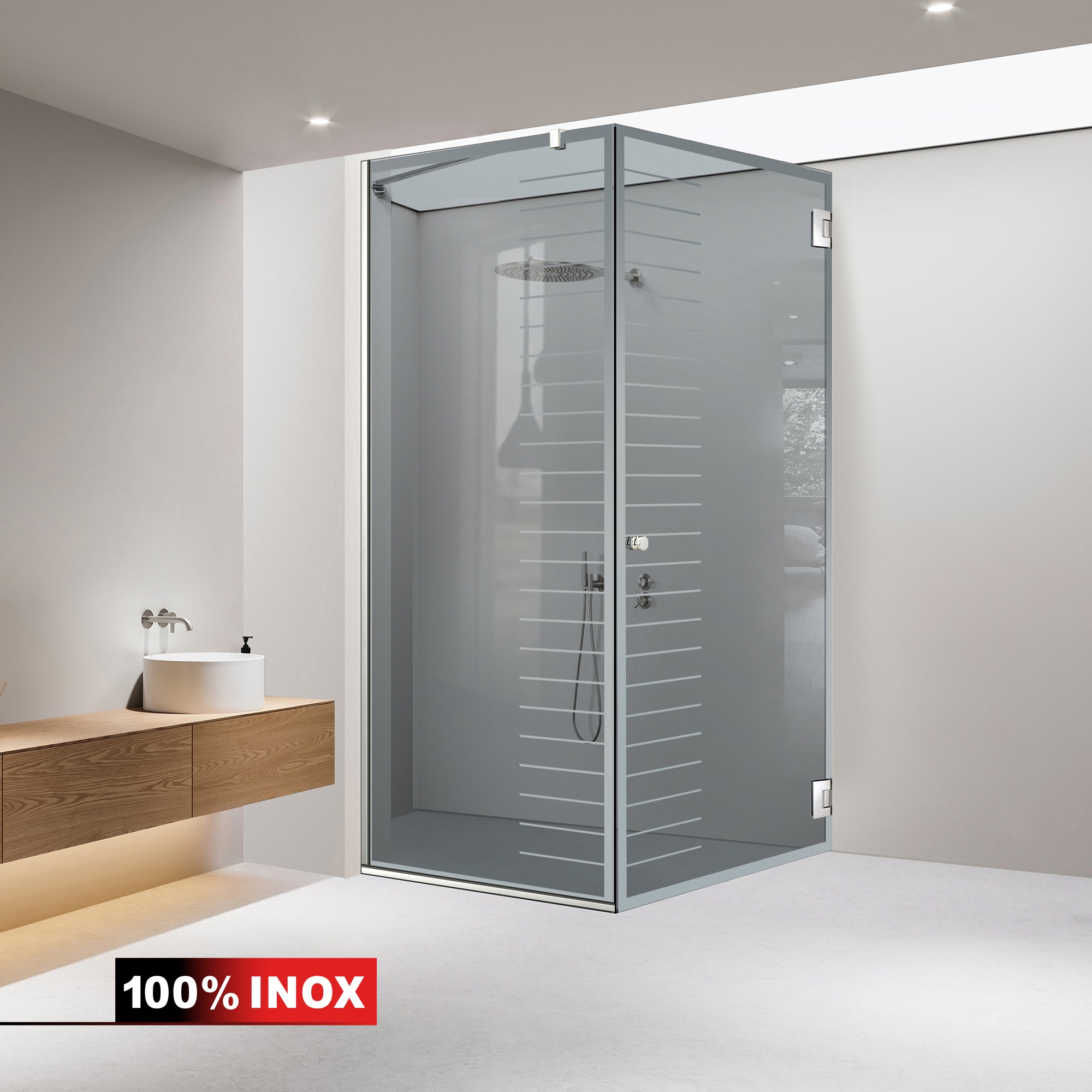 Shower enclosure with swing door #Grey
