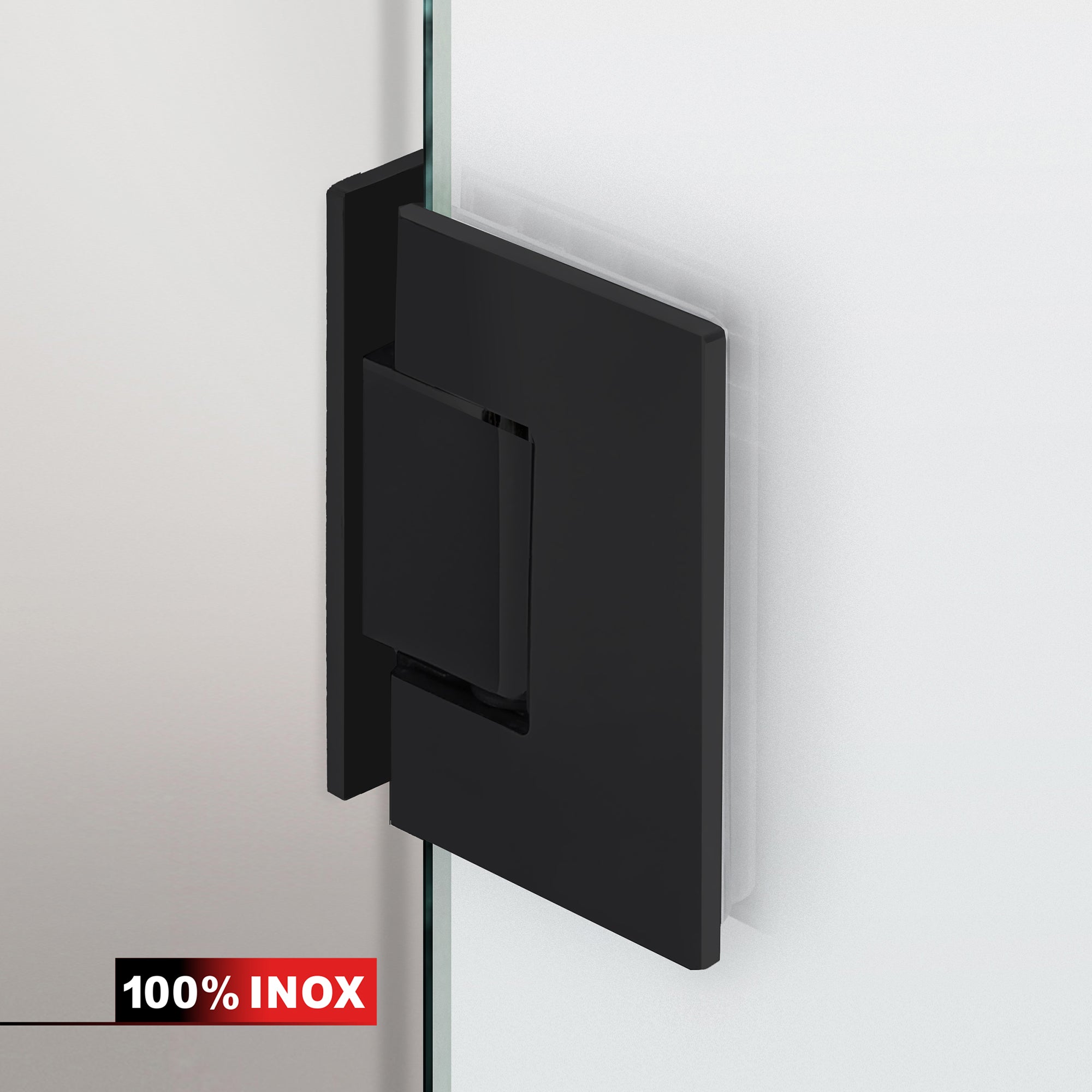 Shower enclosure with hinged door #Satiné