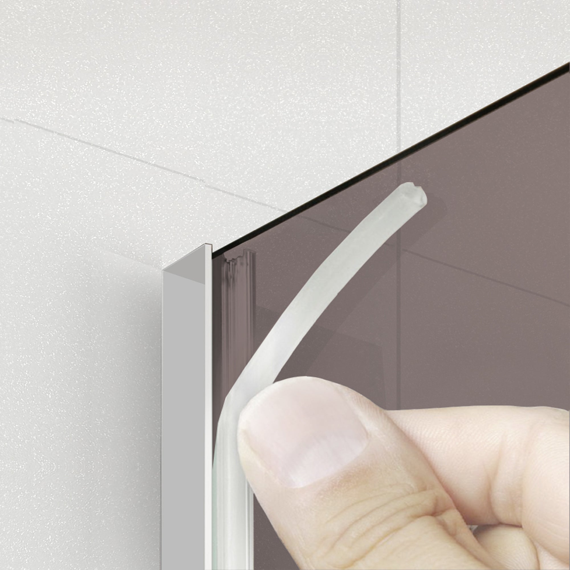 Paravan dus Walk-in, Perete dus Inox, #Bronz #Bronz