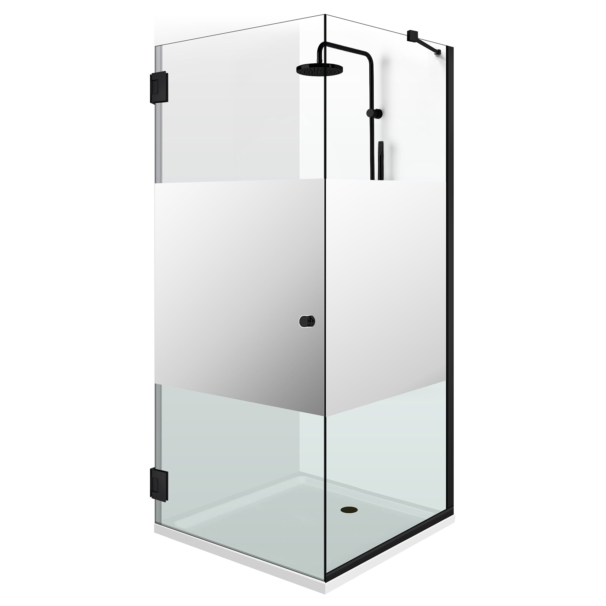 Shower enclosure with swing door #Clear