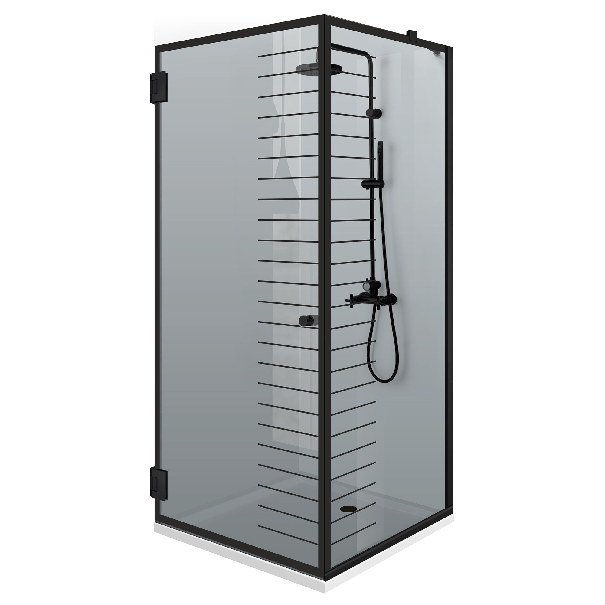 Shower enclosure with swing door #Grey