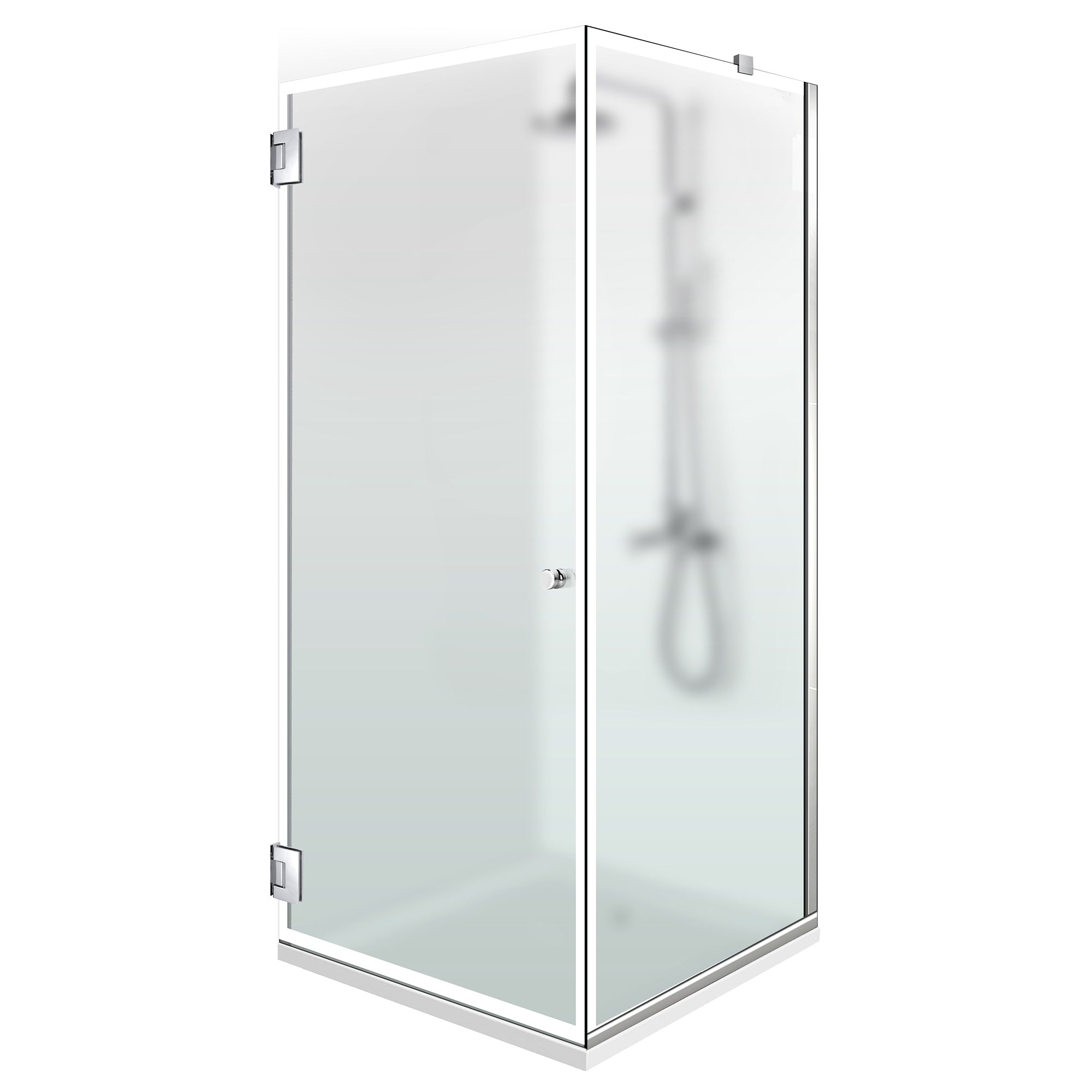 Shower enclosure with hinged door #Satiné