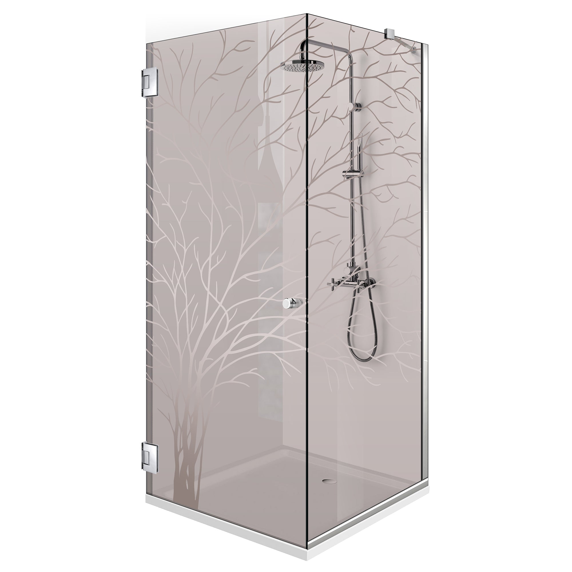Shower enclosure with swing door #Bronze