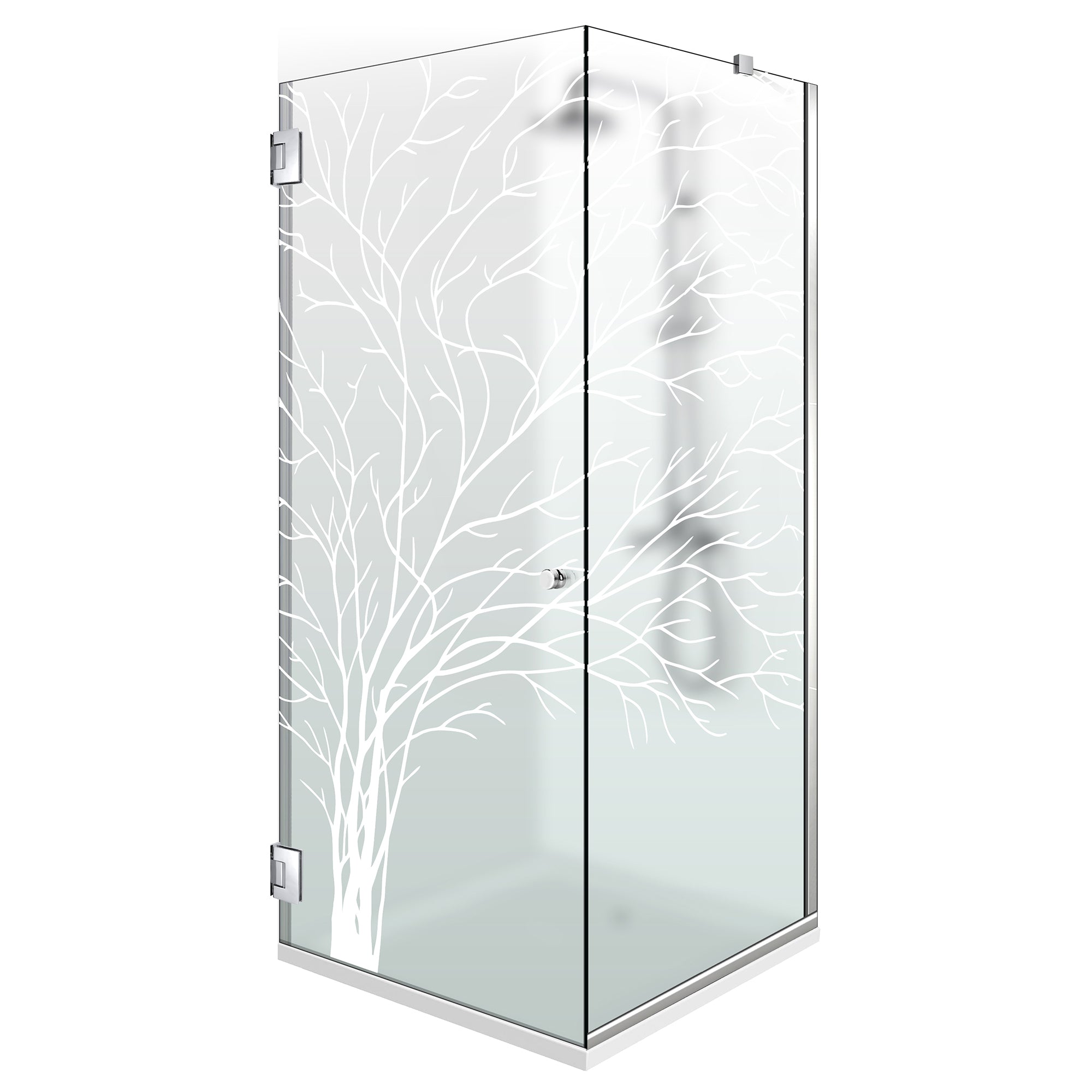 Shower enclosure with hinged door #Satiné