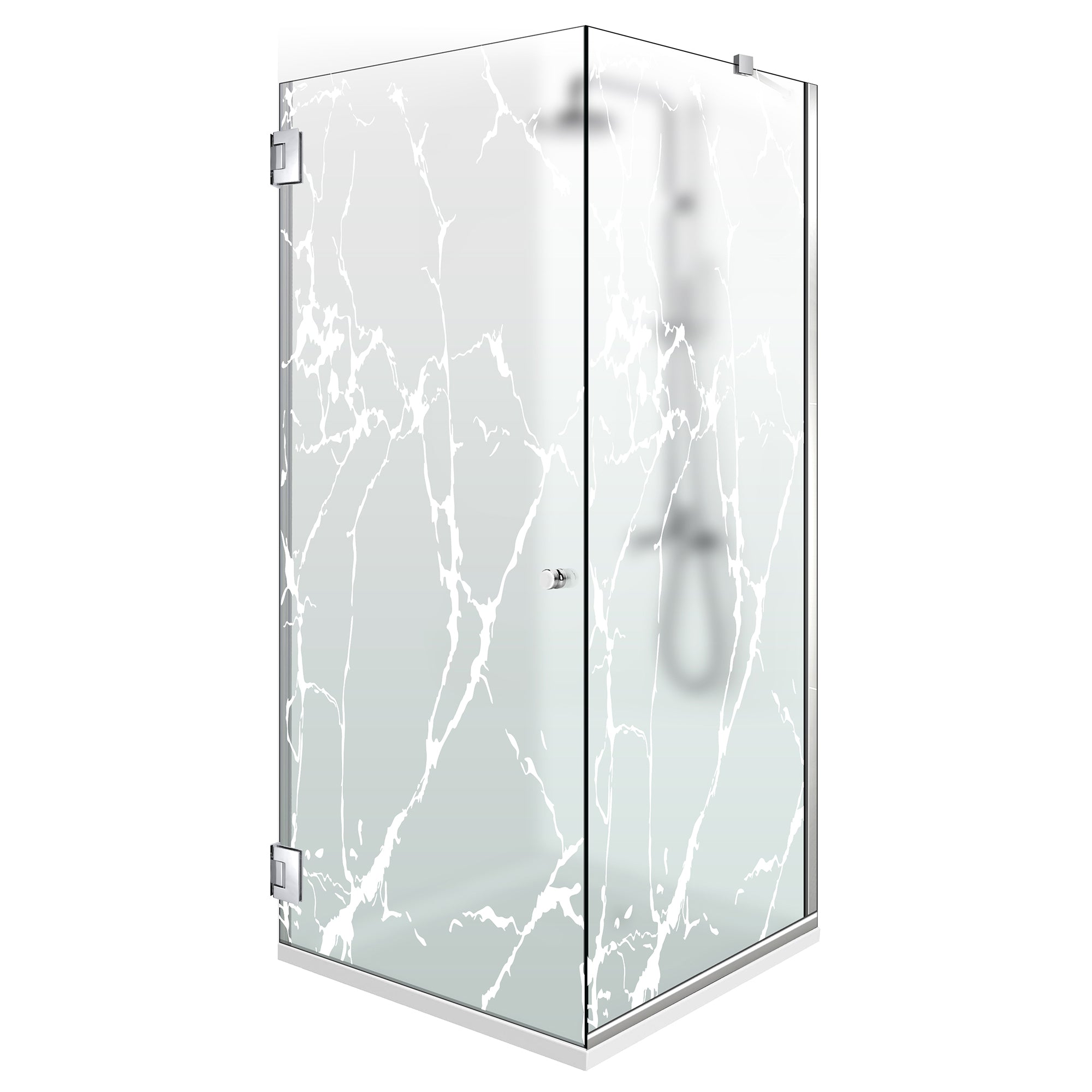Shower enclosure with hinged door #Satiné