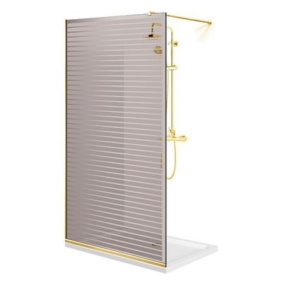 Paravan dus Walk-in, Perete dus  Auriu, #Bronz #Bronz