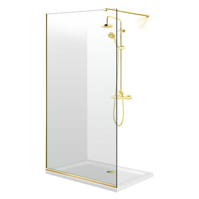 Paravan dus Walk-in, Perete dus  Auriu, #Mat #Matt
