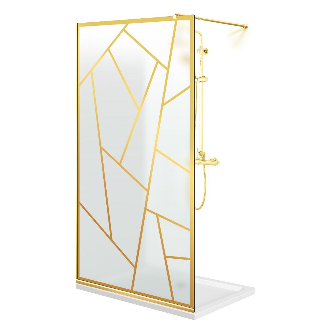 Paravan dus Walk-in, Perete dus  Auriu, #Mat #Matt