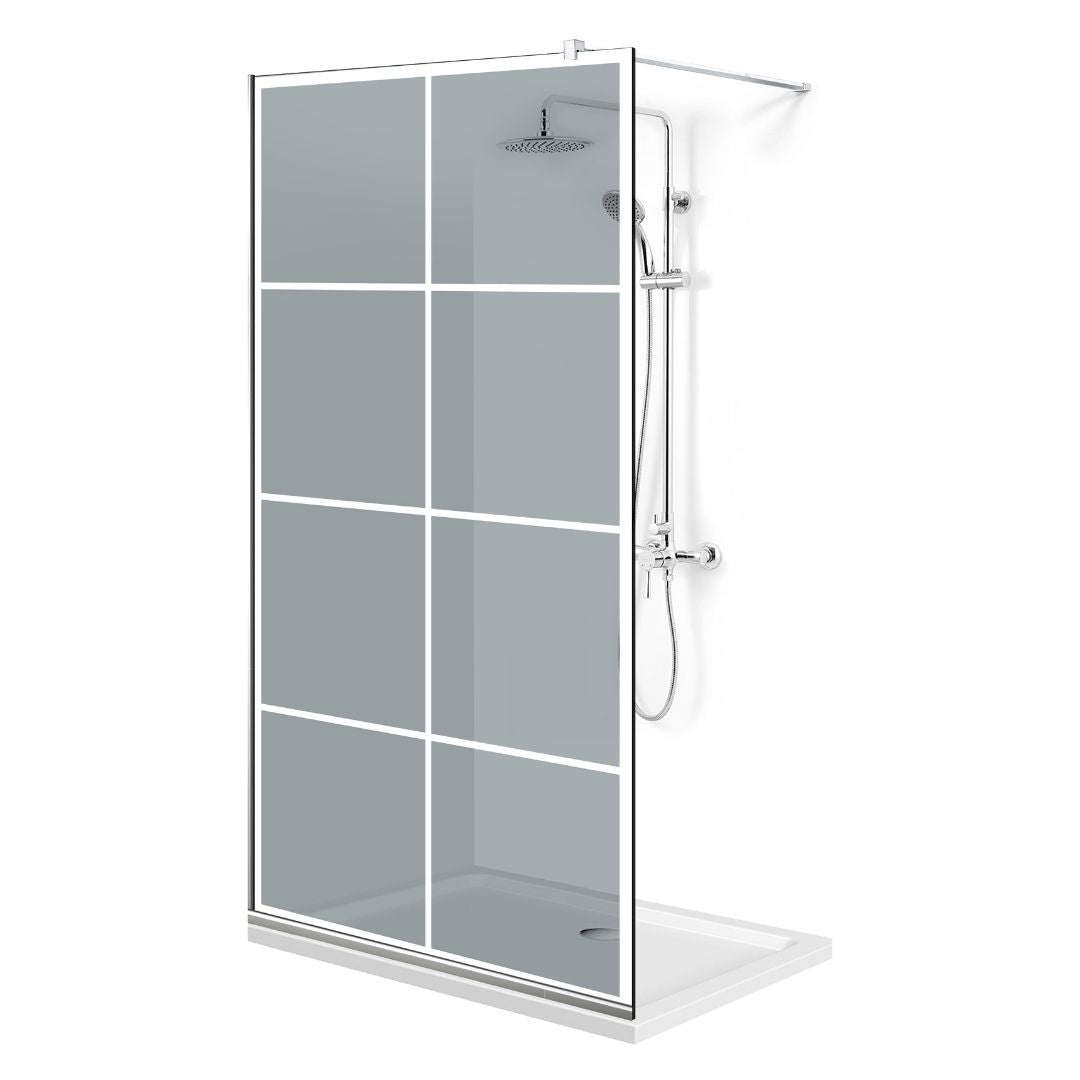 Paravan dus Walk-in, Perete dus  Inox, #Gri #Szürke