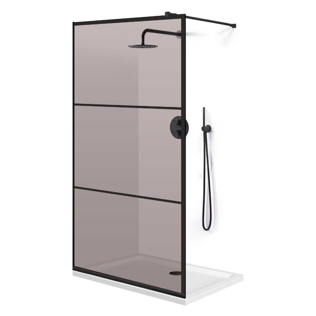Paravan dus Walk-in, Perete dus  Negru, #Bronz #Bronz