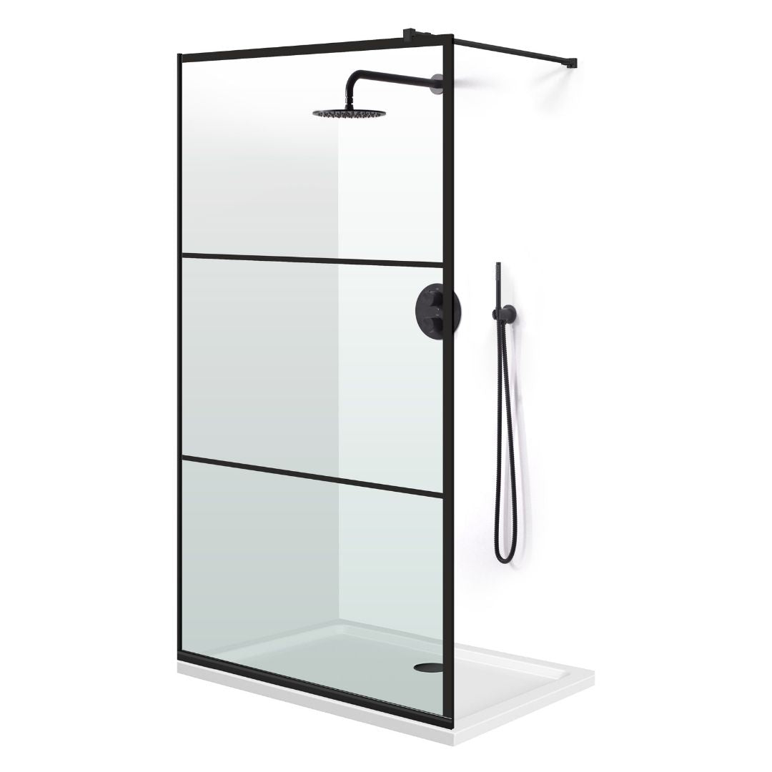 Shower Screens Walk-in, Black Shower Wall, #Clear