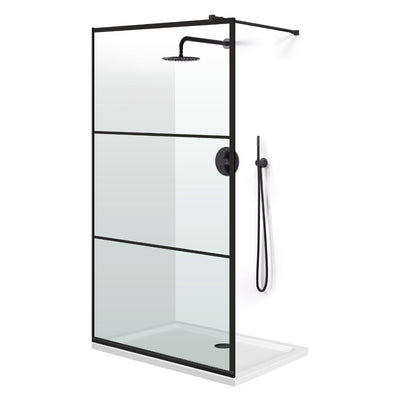 Shower Screens Walk-in, Black Shower Wall, #Clear