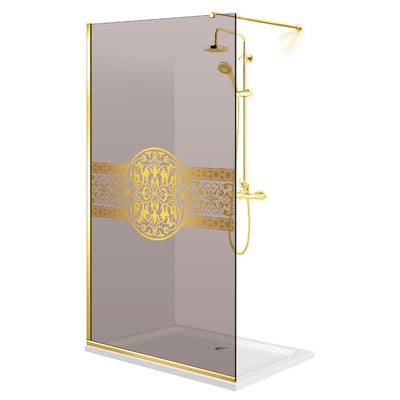 Paravan dus Walk-in, Perete dus  Auriu, #Bronz #Bronz