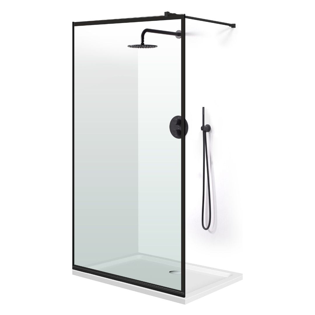 Shower Screens Walk-in, Black Shower Wall, #Clear