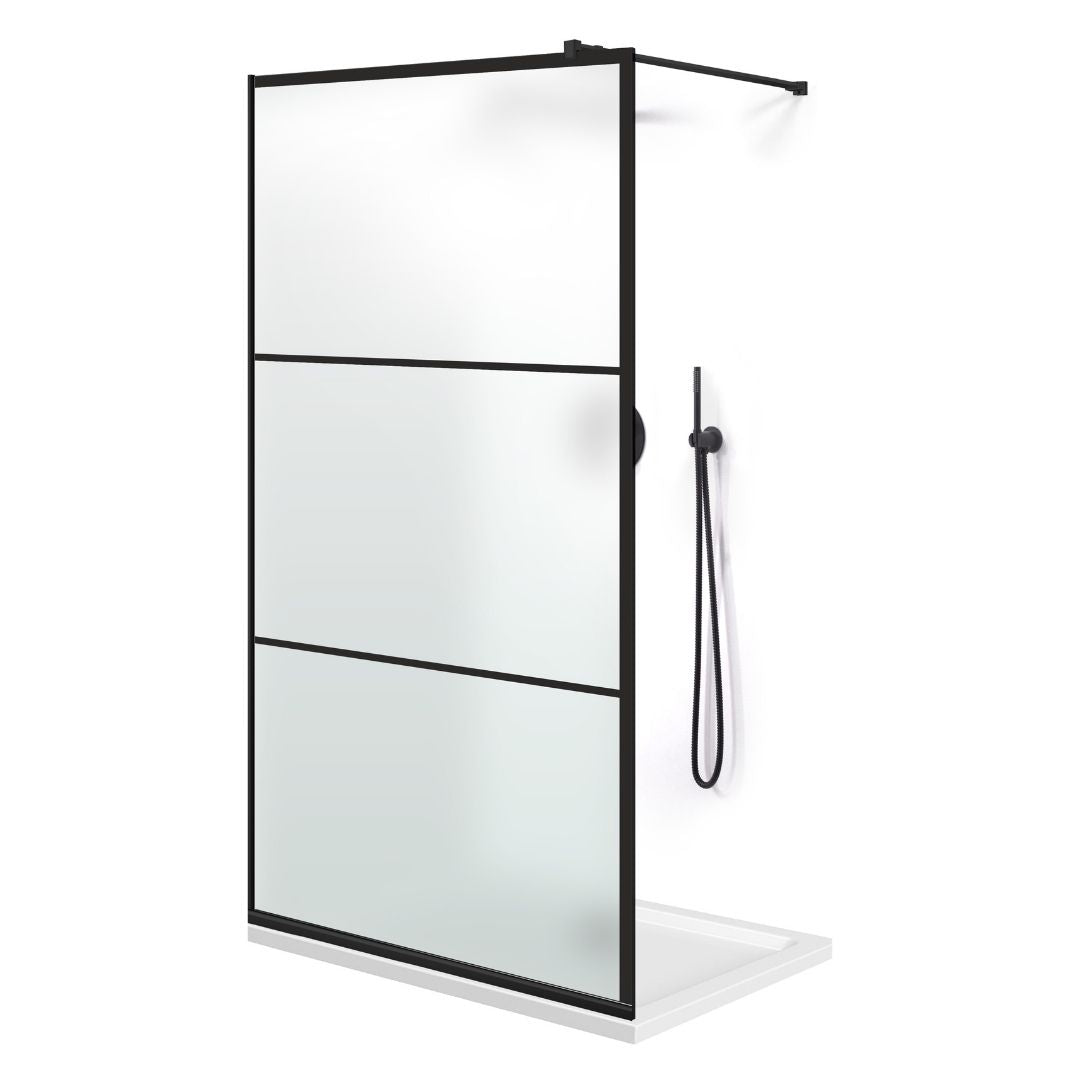 Paravan dus Walk-in, Perete dus  Negru, #Mat #Matt