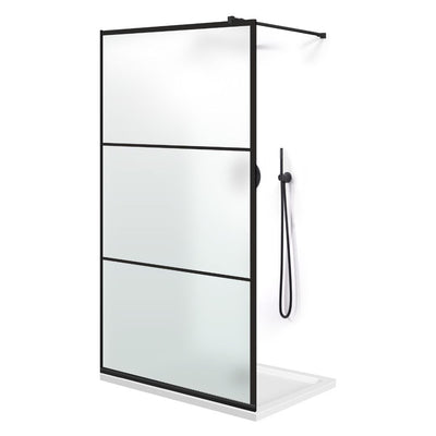 Paravan dus Walk-in, Perete dus  Negru, #Mat #Matt